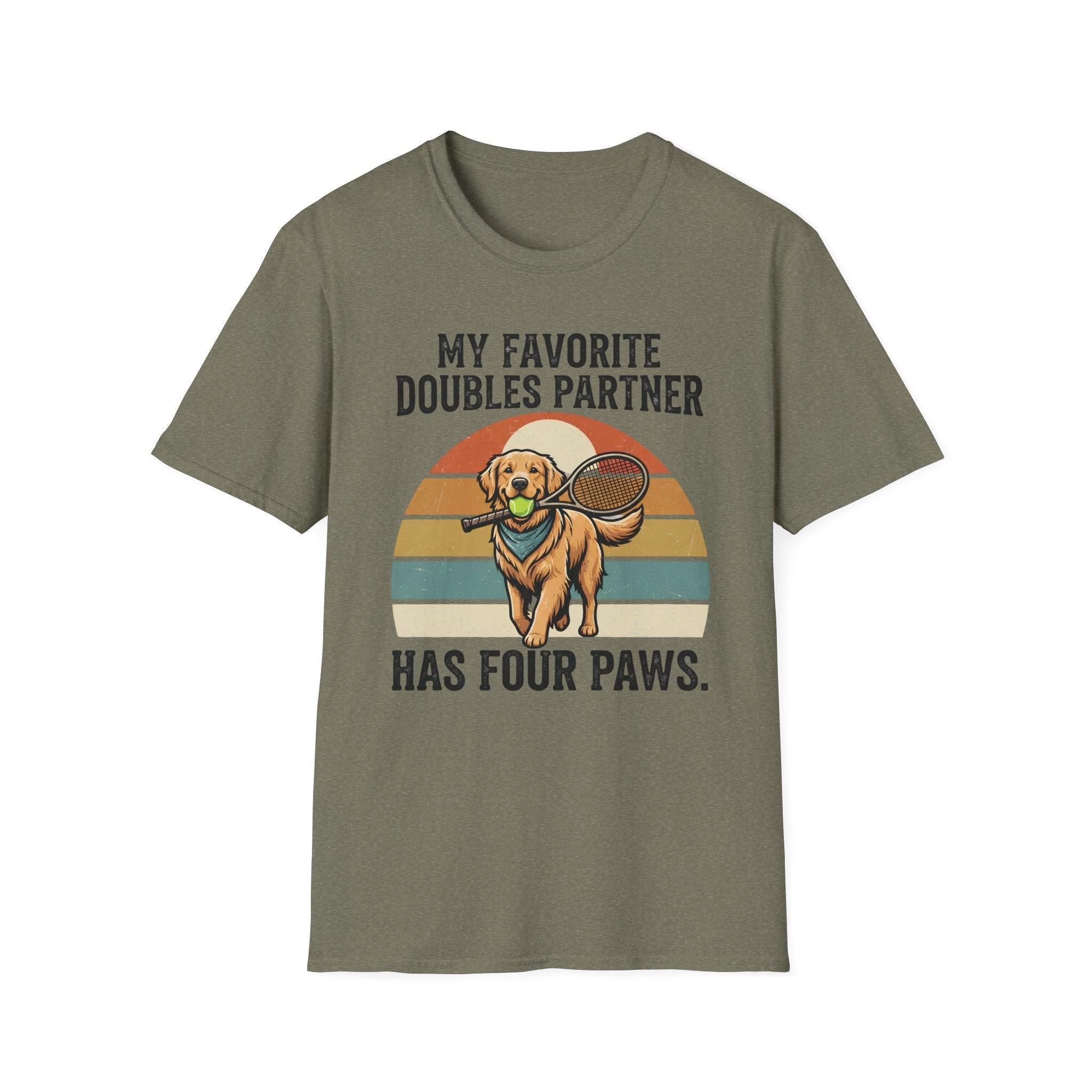 My Favorite Doubles Partner T-Shirt — 'Has Four Paws' Tennis Dog Graphic Tee