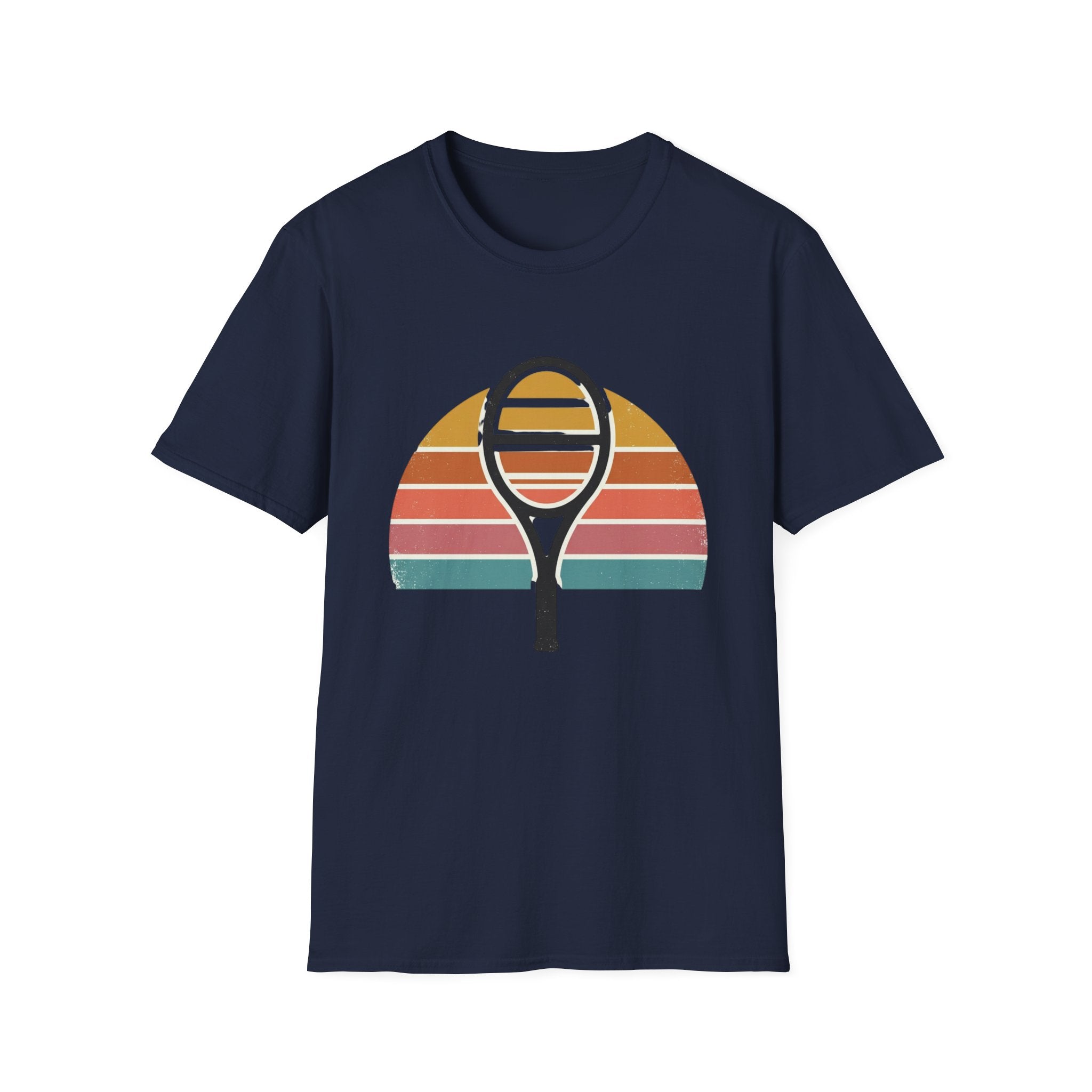Tennis Racket Retro Sunset T-Shirt