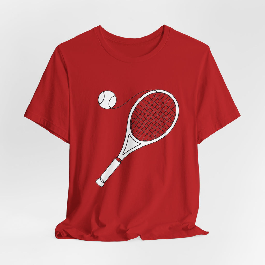 Tennis Racket & Ball Graphic Tee – Minimal Sports T‑Shirt for Players & Fans