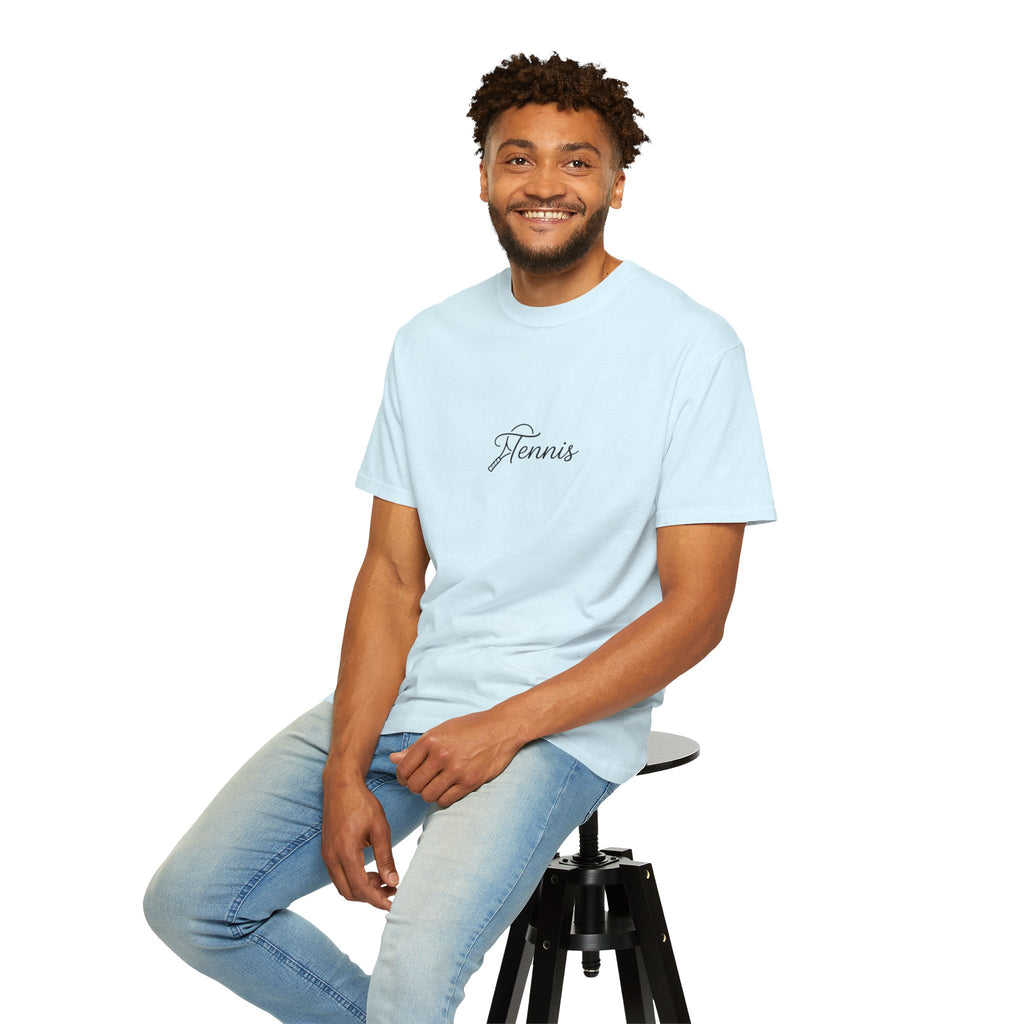 Tennis Script Tee — Minimalist Athletic Tennis T‑Shirt