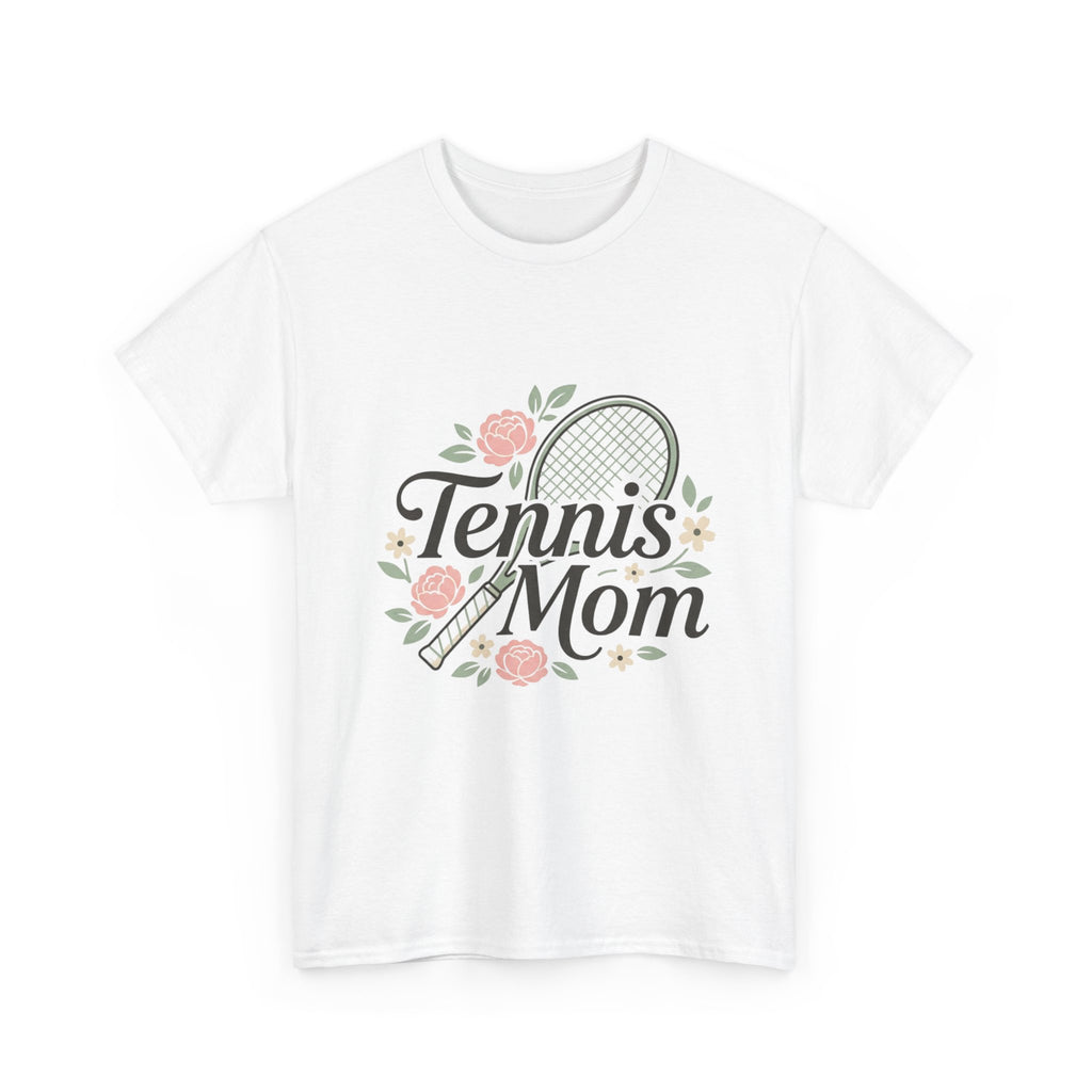 Tennis Mom T‑Shirt — Floral Tennis Racket Tee for Proud Sports Moms