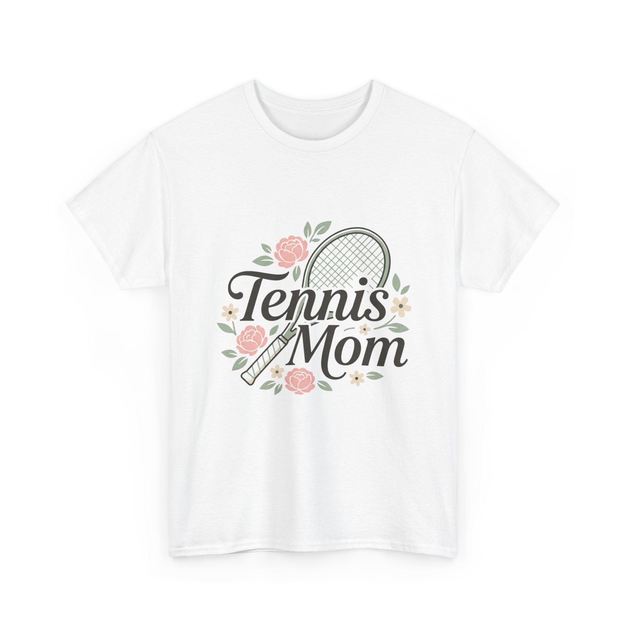 Tennis Mom T‑Shirt — Floral Tennis Racket Tee for Proud Sports Moms