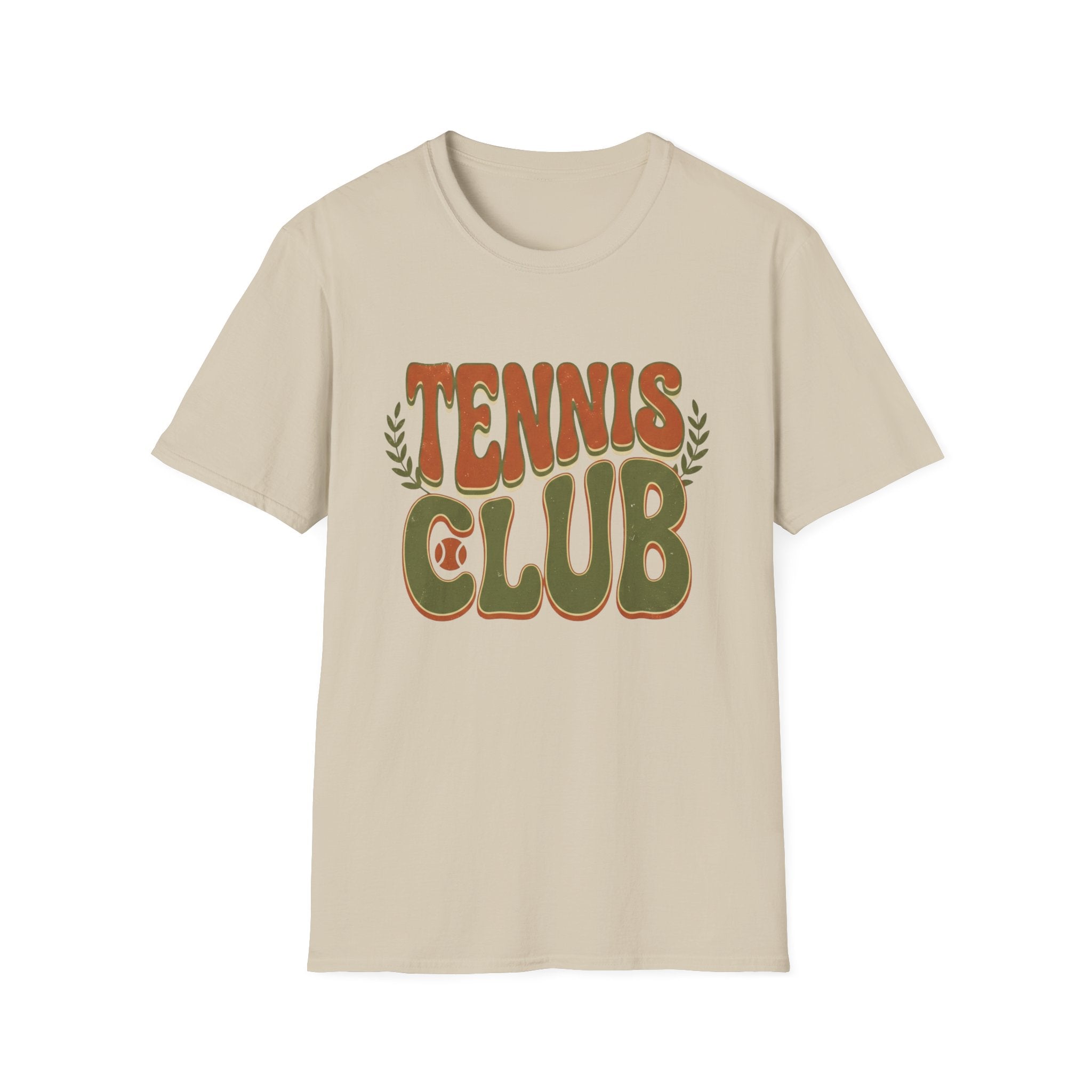 Tennis Club T‑Shirt — Retro Green & Orange Graphic Tee