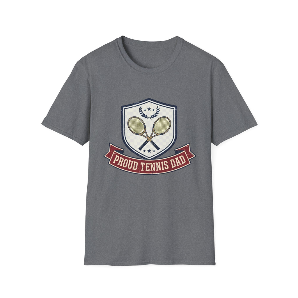 Proud Tennis Dad T-Shirt — Vintage Tennis Crest Tee