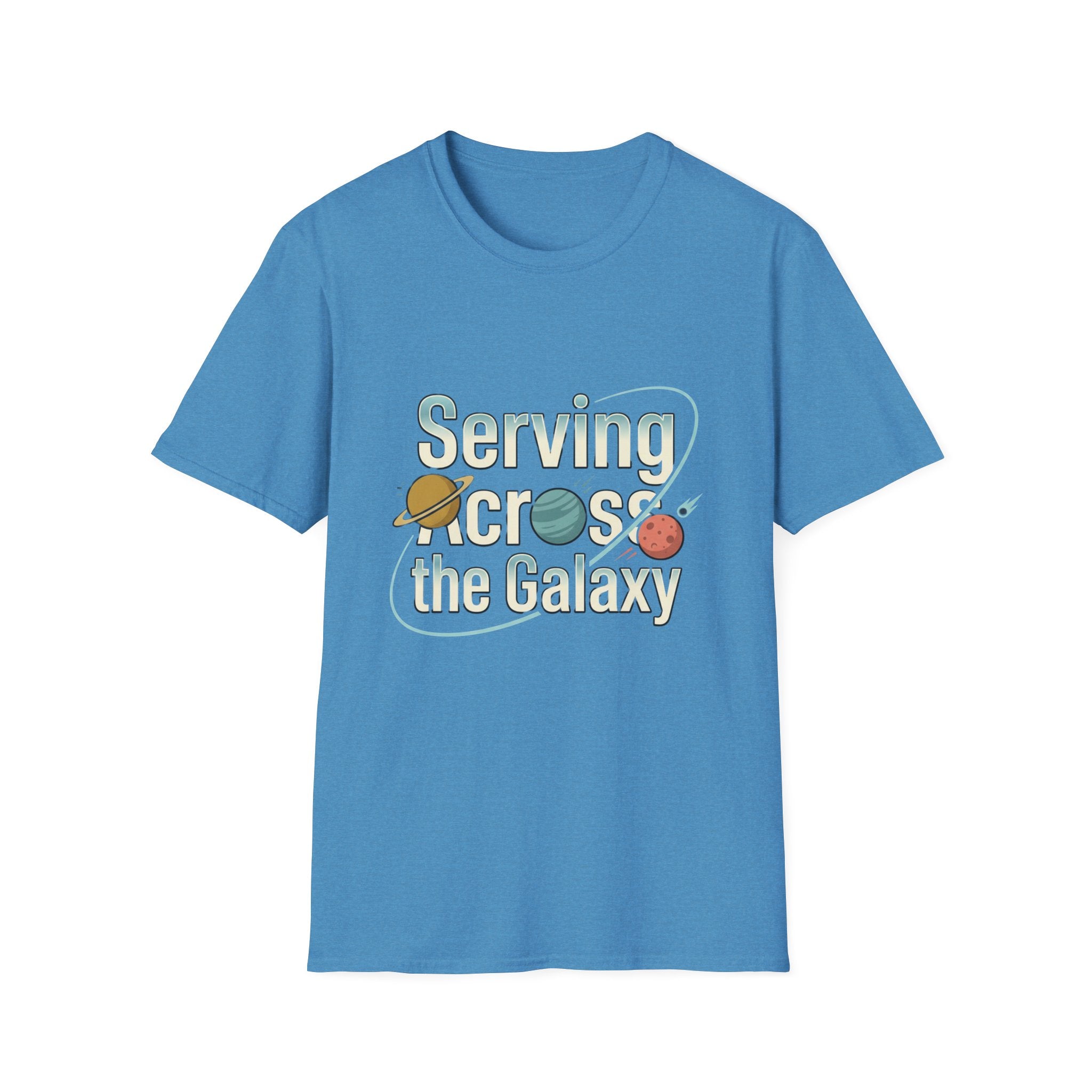 Serving Across the Galaxy Retro Space T-Shirt