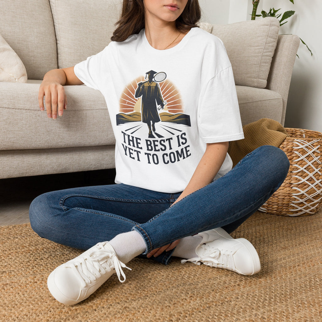 Graduation T-shirt — "The Best Is Yet To Come" Cap & Gown Sunrise