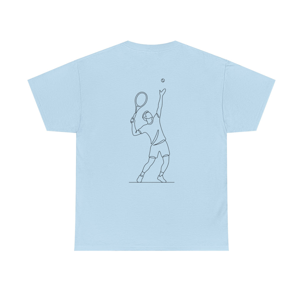Tennis Serve Line Art Tee — Minimalist Tennis T-Shirt