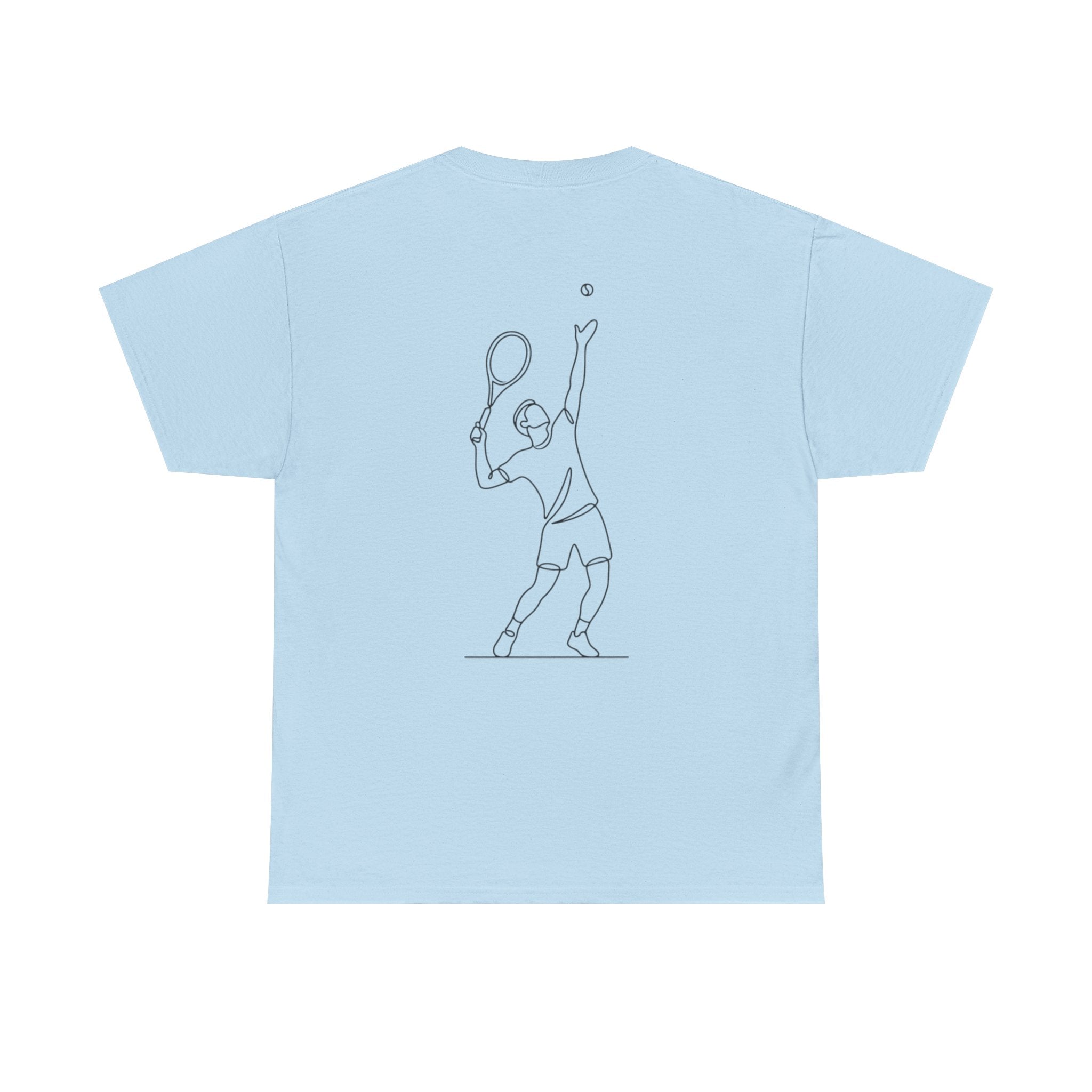 Tennis Serve Line Art Tee — Minimalist Tennis T-Shirt