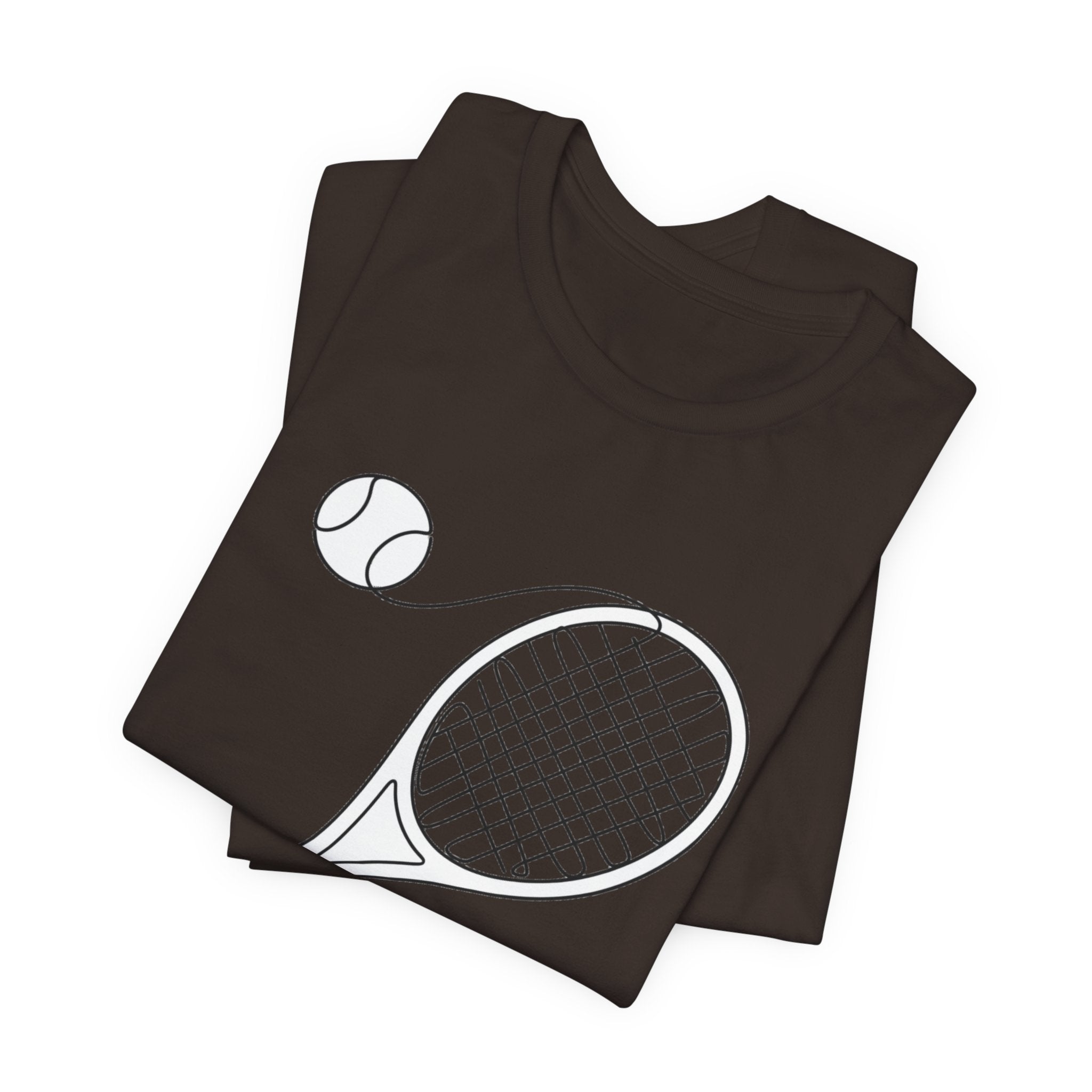 Tennis Racket & Ball Graphic Tee – Minimal Sports T‑Shirt for Players & Fans