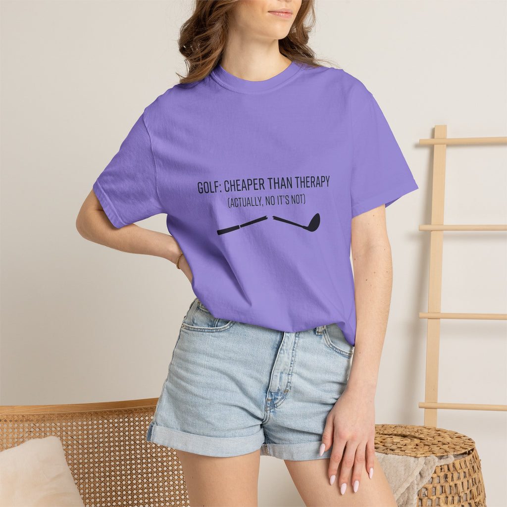 Golf: Cheaper Than Therapy T-Shirt — Funny Golfers Tee