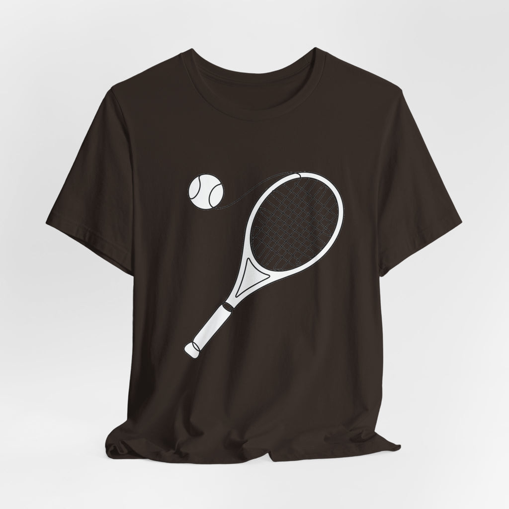 Tennis Racket & Ball Graphic Tee – Minimal Sports T‑Shirt for Players & Fans
