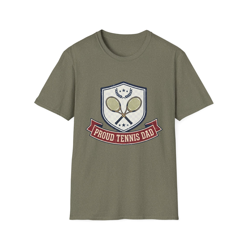 Proud Tennis Dad T-Shirt — Vintage Tennis Crest Tee
