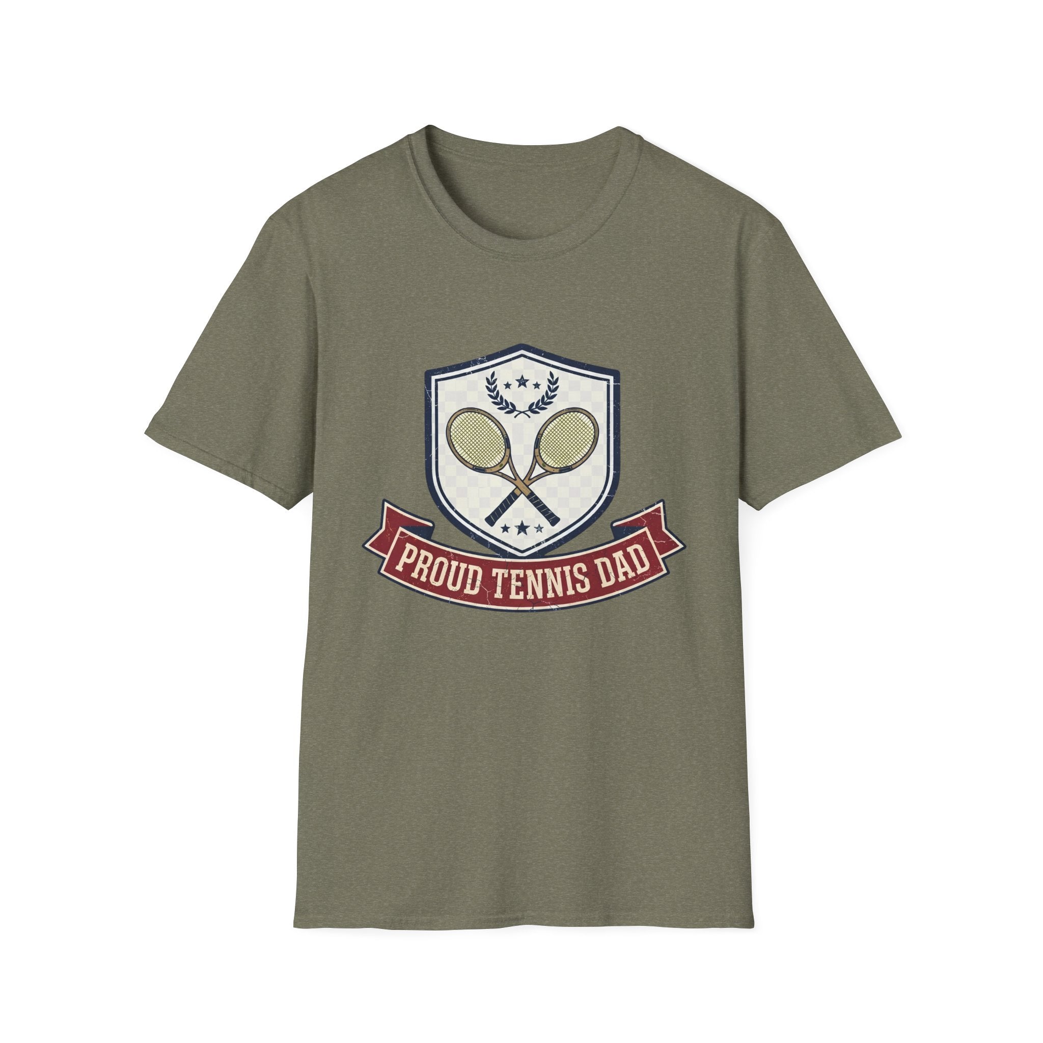 Proud Tennis Dad T-Shirt — Vintage Tennis Crest Tee