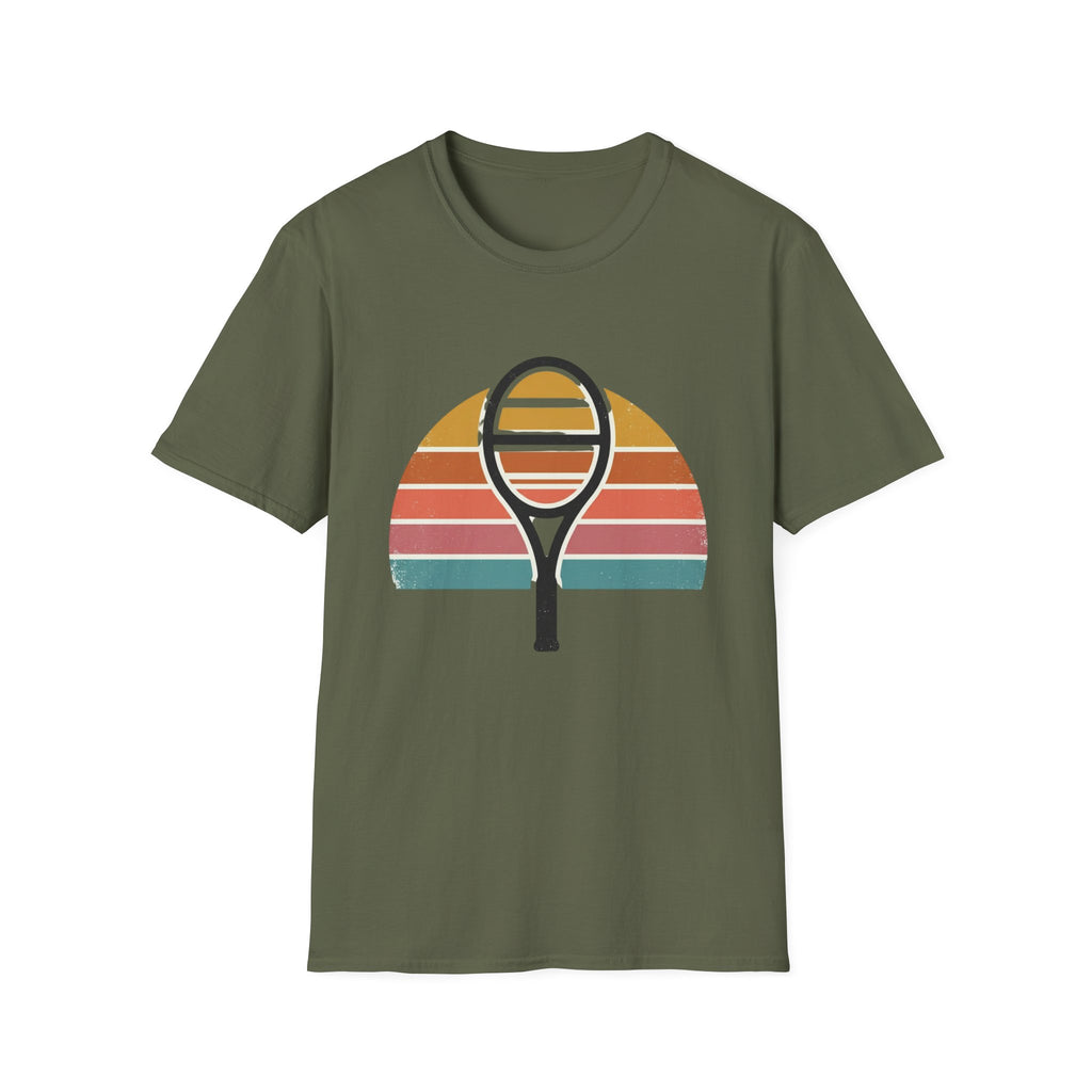 Tennis Racket Retro Sunset T-Shirt