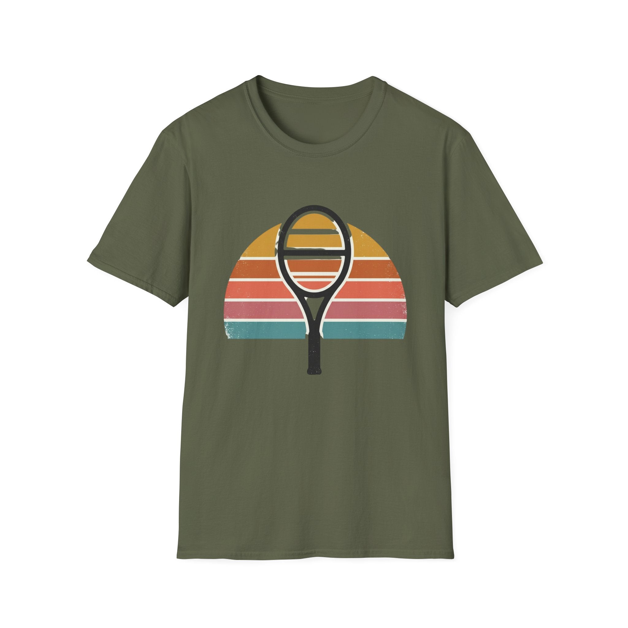 Tennis Racket Retro Sunset T-Shirt