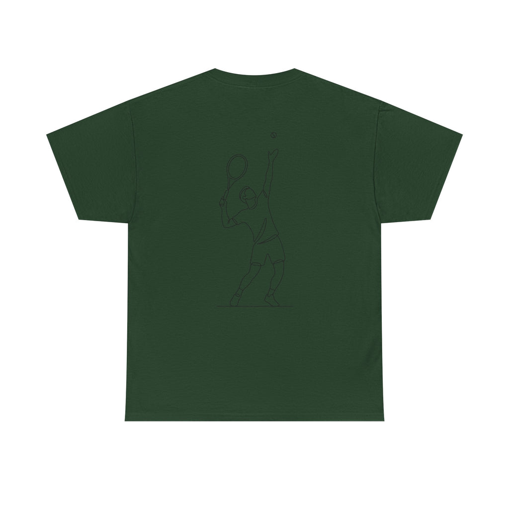 Tennis Serve Line Art Tee — Minimalist Tennis T-Shirt