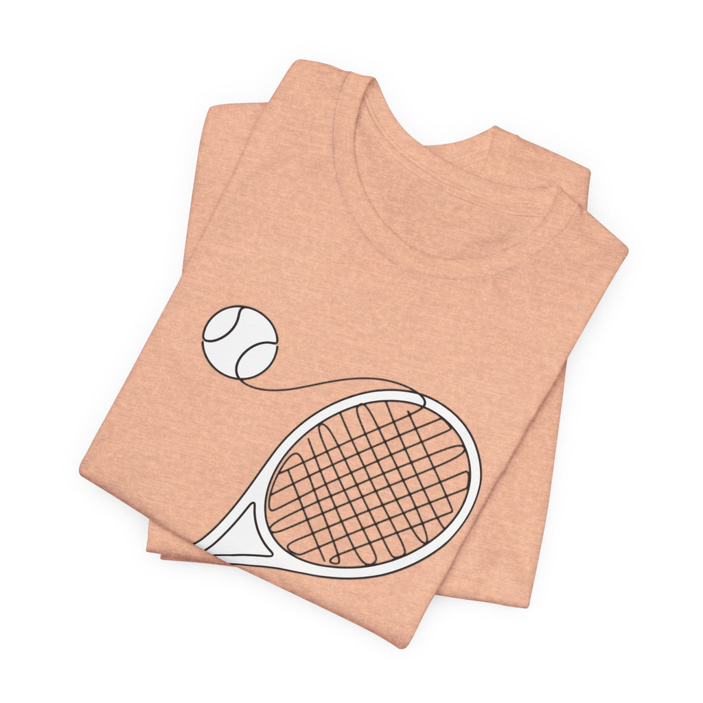 Tennis Racket & Ball Graphic Tee – Minimal Sports T‑Shirt for Players & Fans