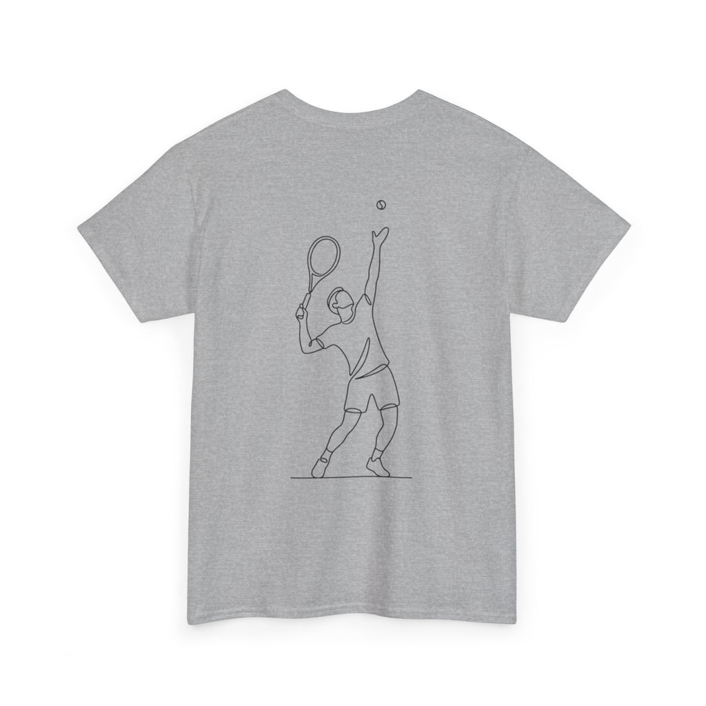 Tennis Serve Line Art Tee — Minimalist Tennis T-Shirt