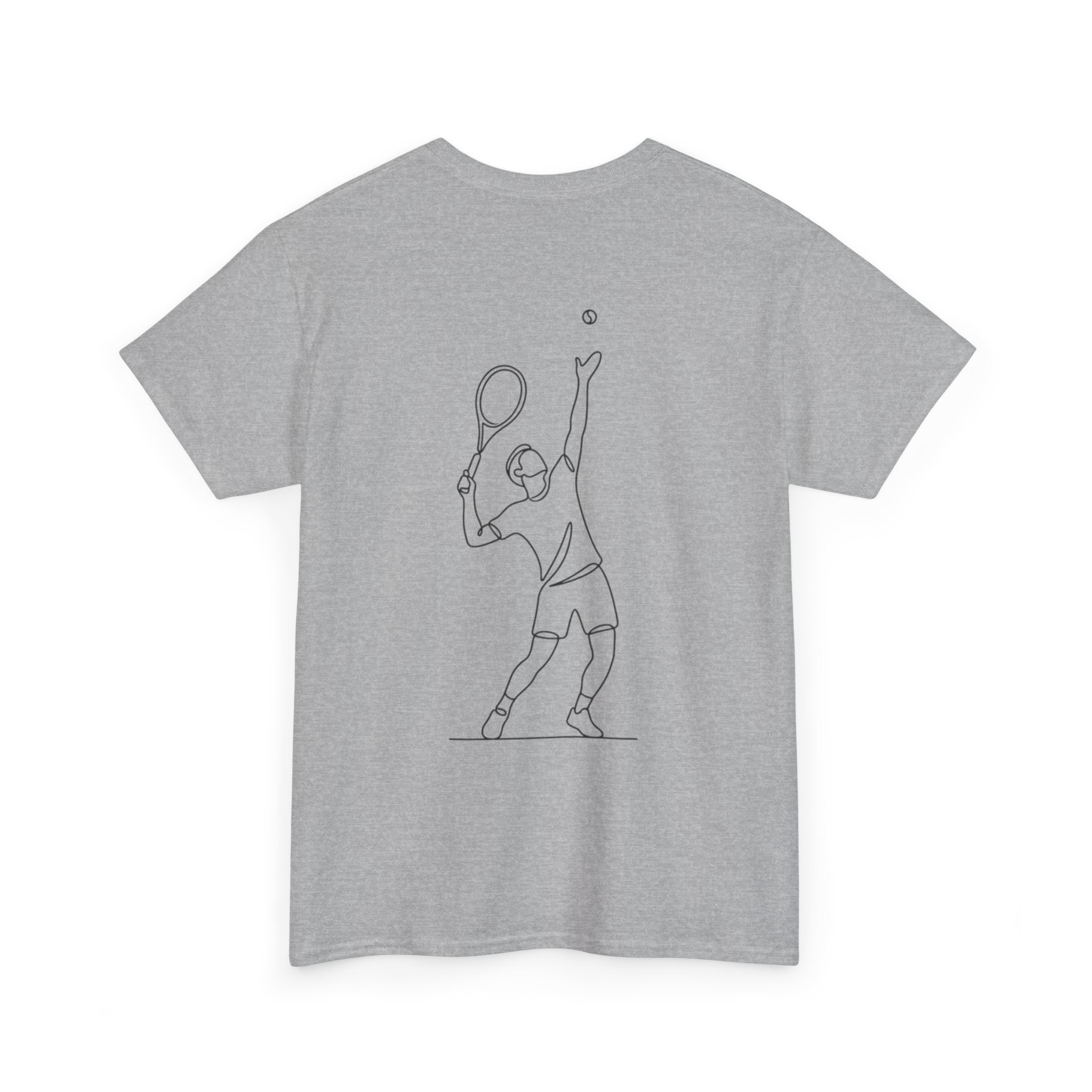 Tennis Serve Line Art Tee — Minimalist Tennis T-Shirt