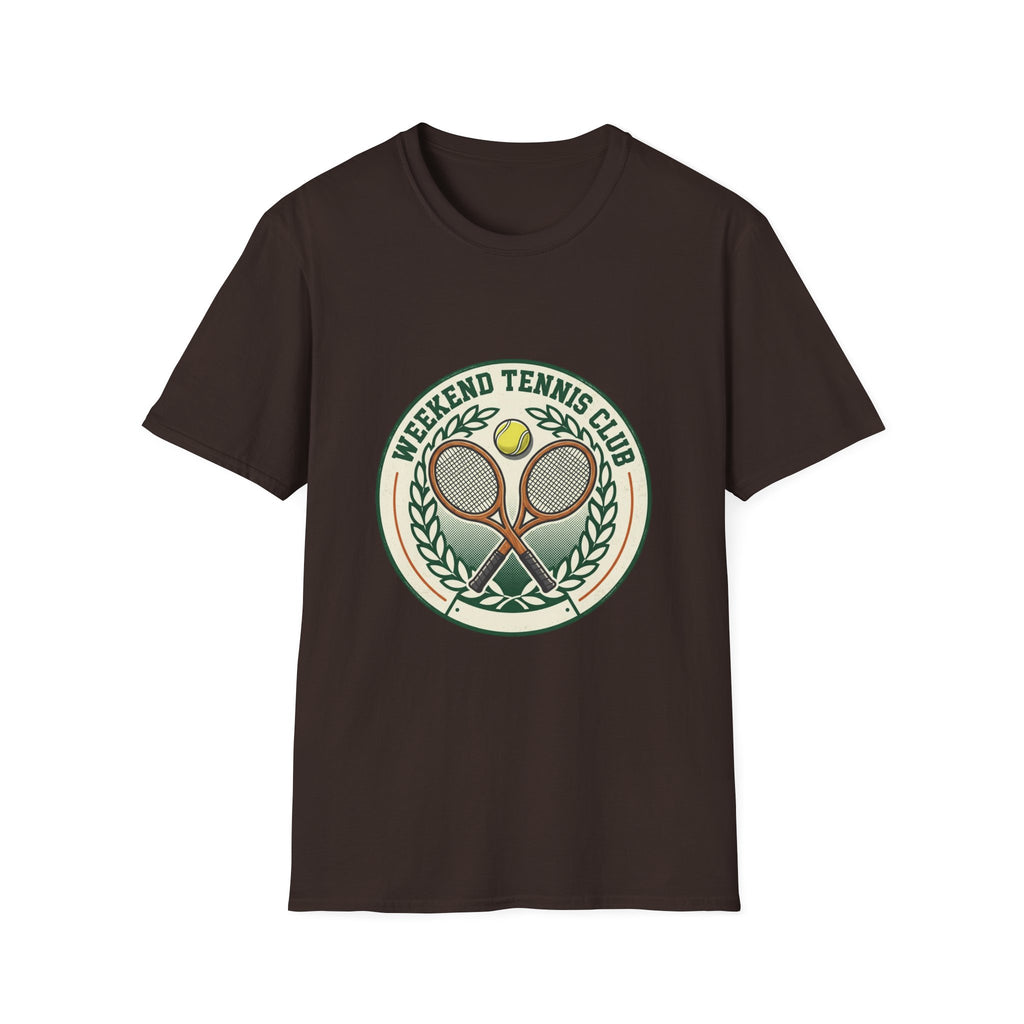 Weekend Tennis Club T-Shirt — Retro Tennis Racket & Ball Graphic