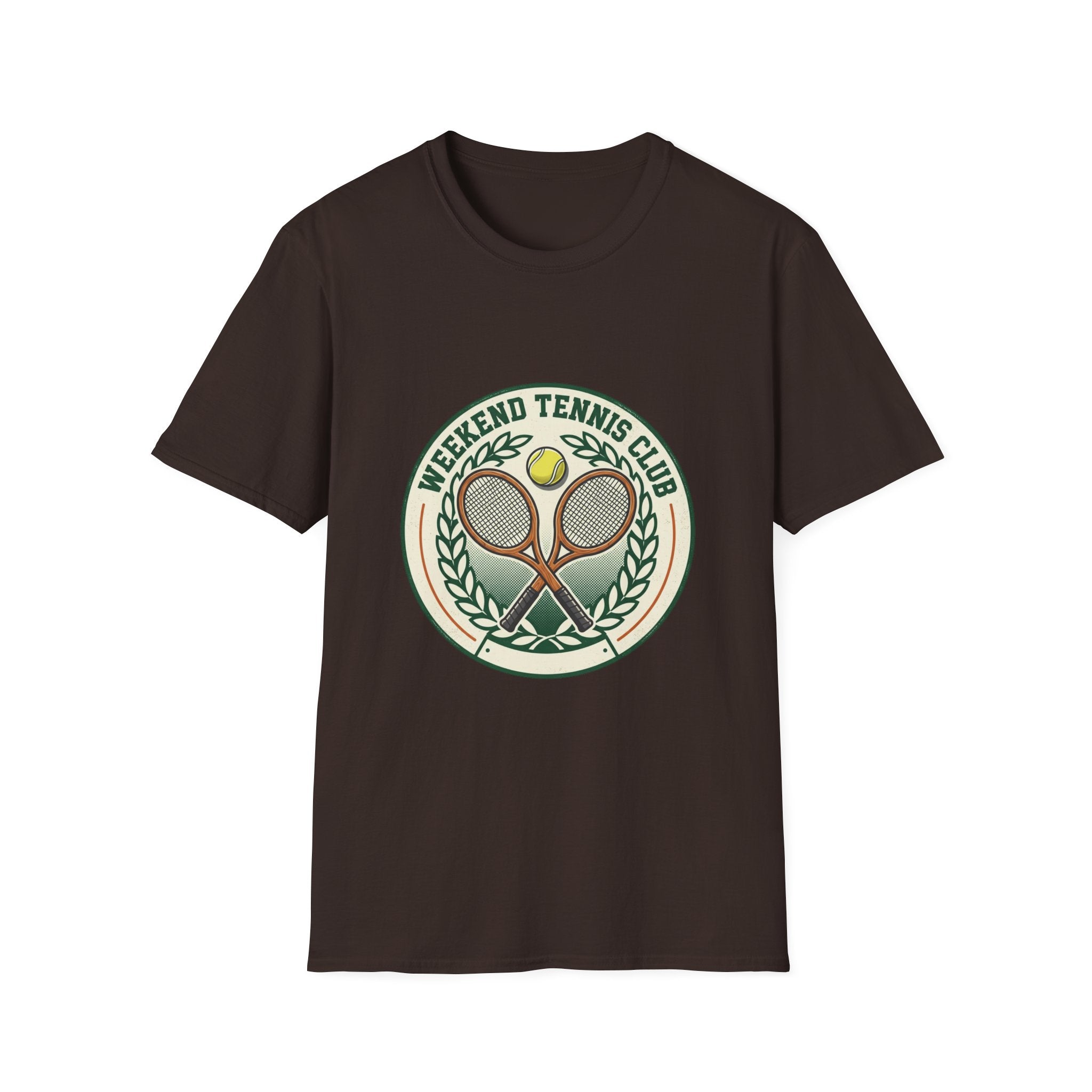 Weekend Tennis Club T-Shirt — Retro Tennis Racket & Ball Graphic