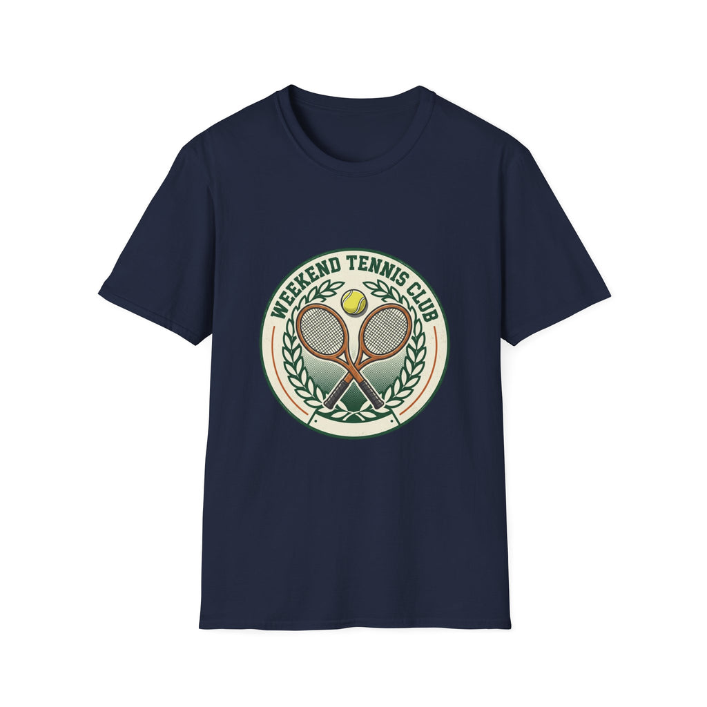 Weekend Tennis Club T-Shirt — Retro Tennis Racket & Ball Graphic