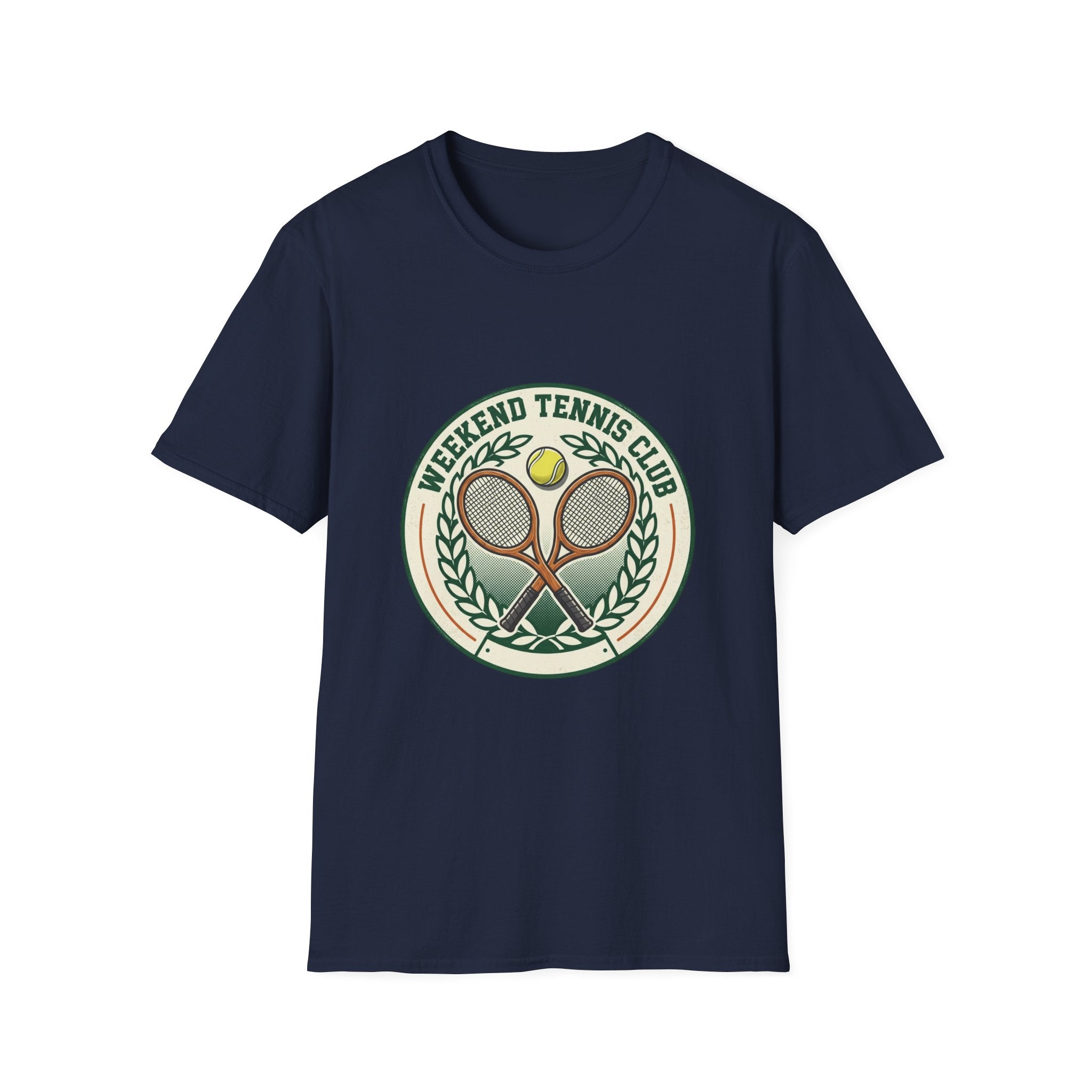 Weekend Tennis Club T-Shirt — Retro Tennis Racket & Ball Graphic