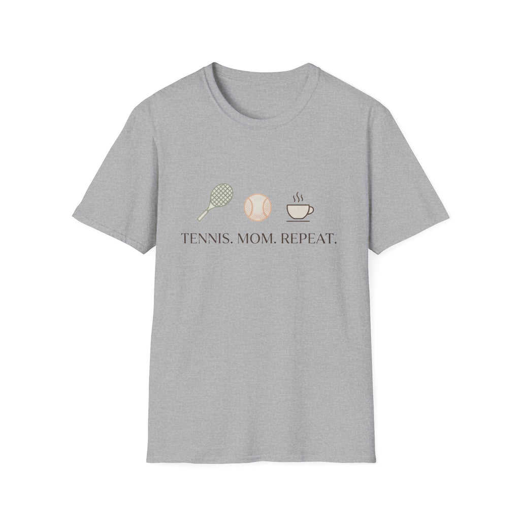 Tennis Mom T‑Shirt – "Tennis. Mom. Repeat." Graphic Tee