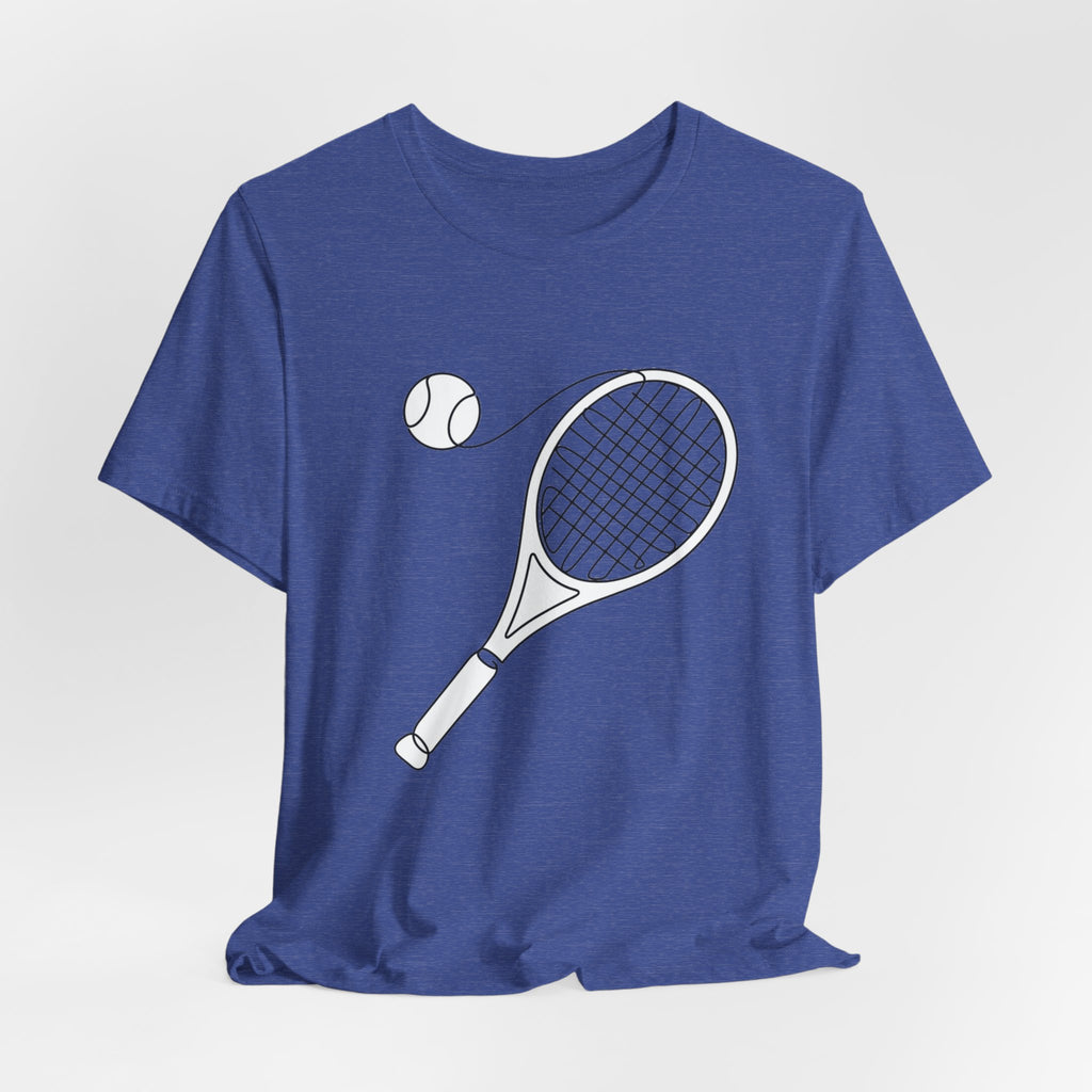 Tennis Racket & Ball Graphic Tee – Minimal Sports T‑Shirt for Players & Fans