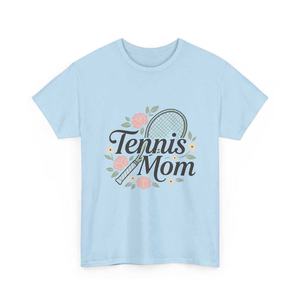 Tennis Mom T‑Shirt — Floral Tennis Racket Tee for Proud Sports Moms