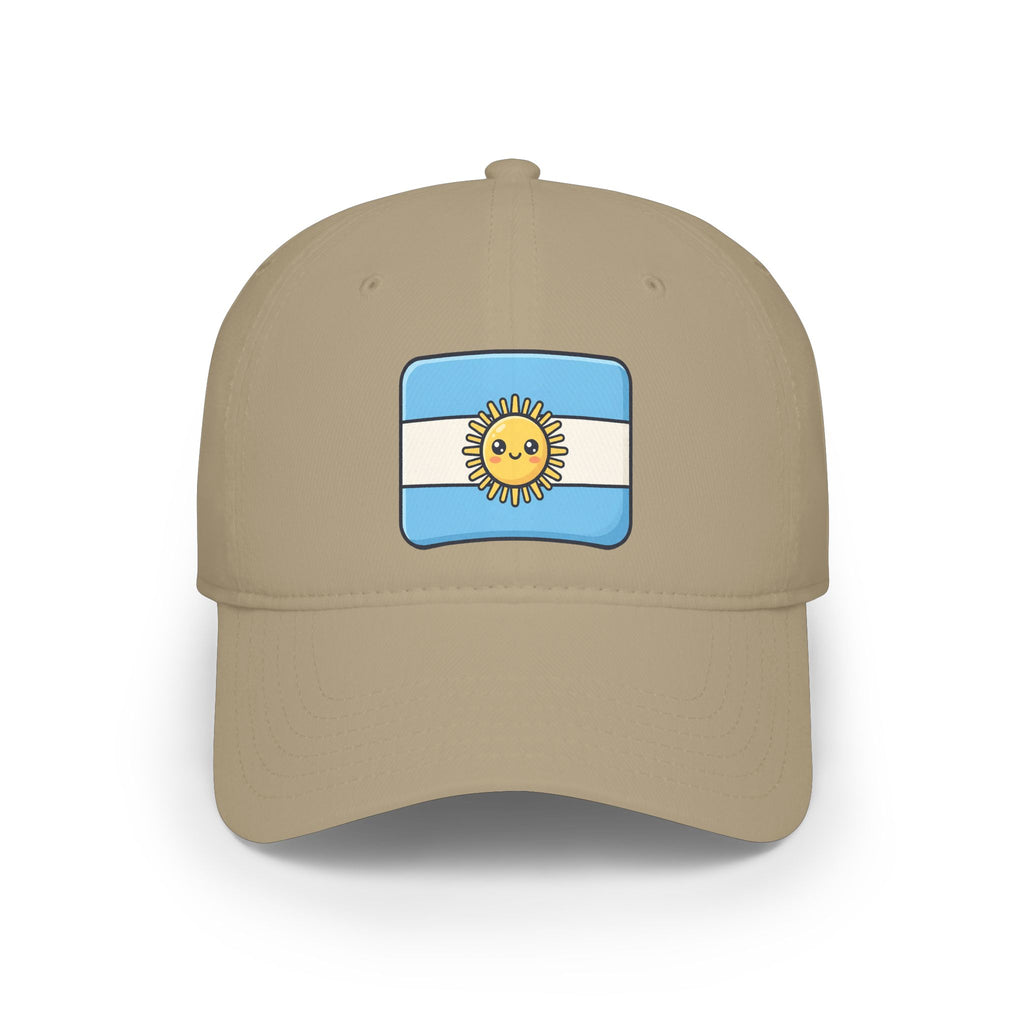 Argentina Sun Flag Baseball Cap — Low Profile Red Hat
