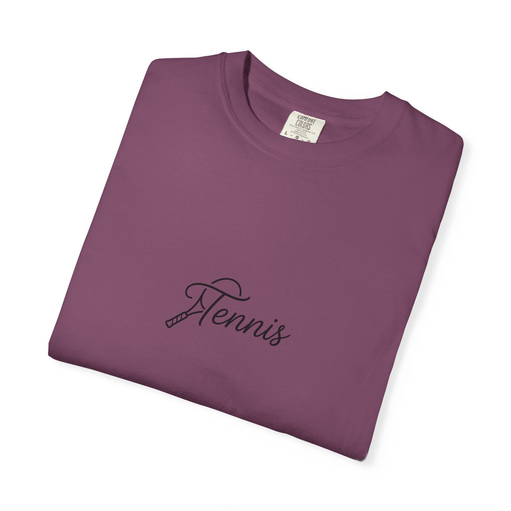 Tennis Script Tee — Minimalist Athletic Tennis T‑Shirt