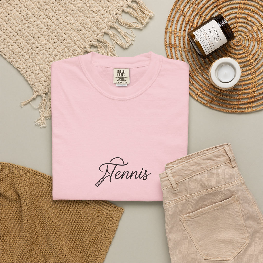 Tennis Script Tee — Minimalist Athletic Tennis T‑Shirt