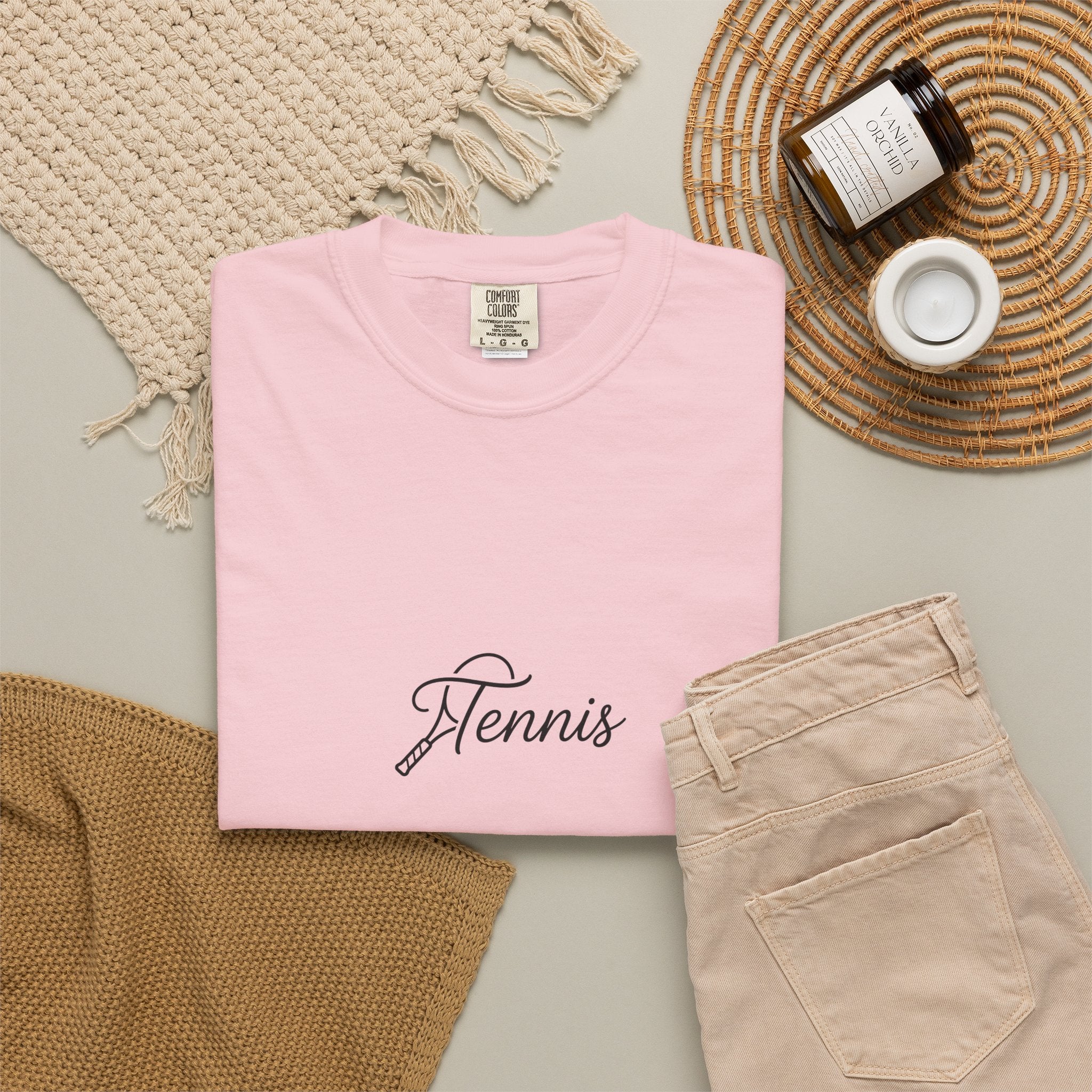 Tennis Script Tee — Minimalist Athletic Tennis T‑Shirt