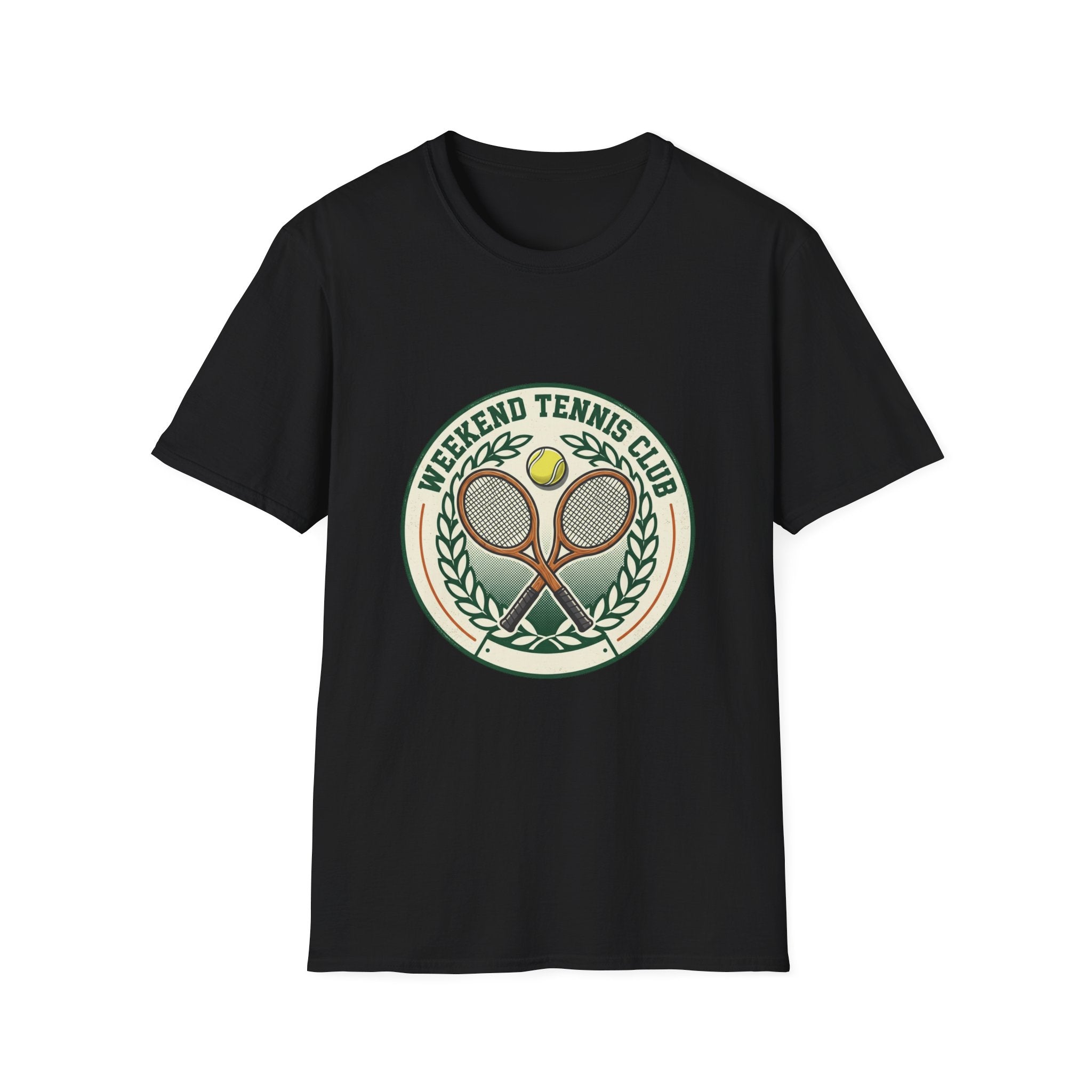 Weekend Tennis Club T-Shirt — Retro Tennis Racket & Ball Graphic
