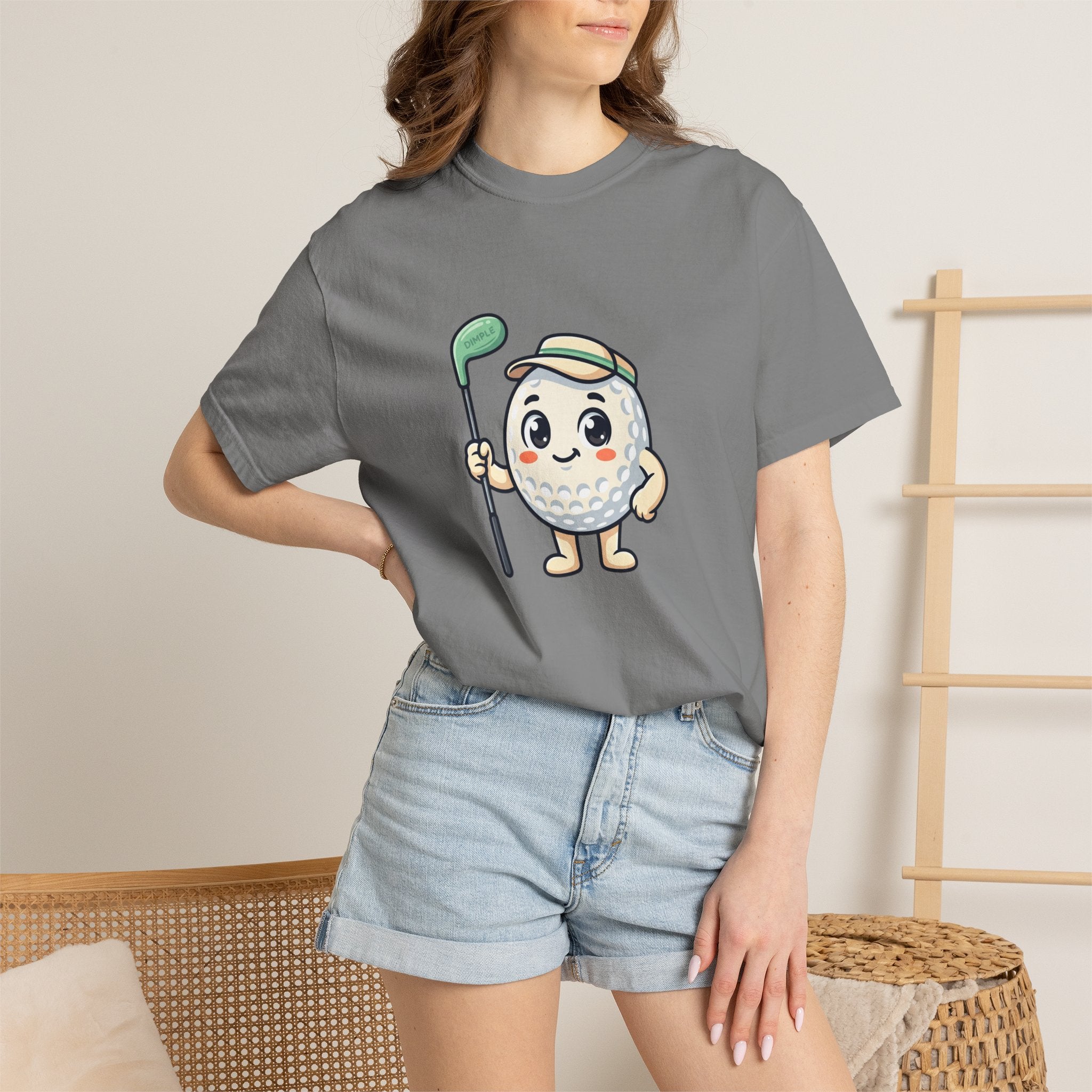 Golf Ball Cartoon T-Shirt — Cute Golfer Graphic Tee