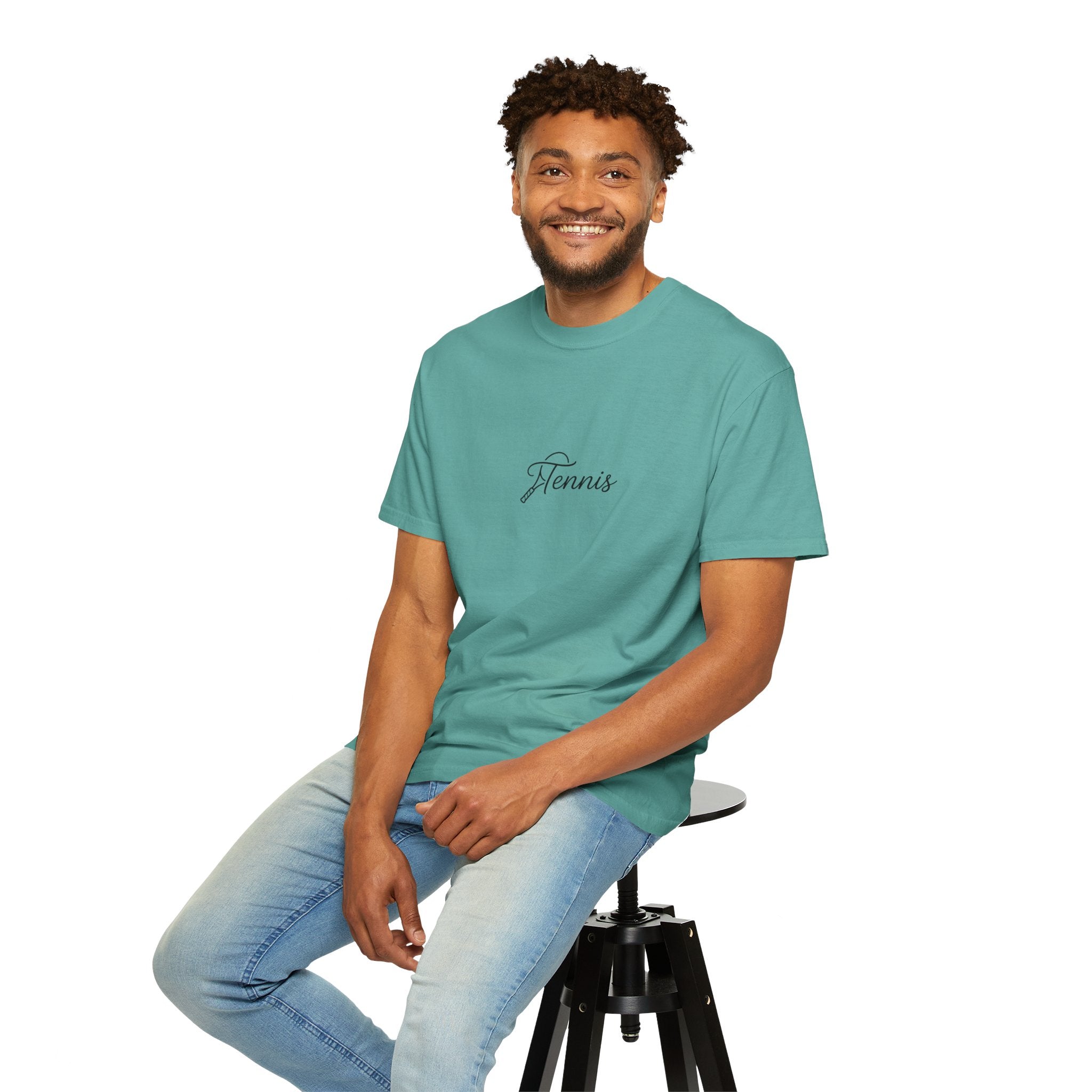 Tennis Script Tee — Minimalist Athletic Tennis T‑Shirt
