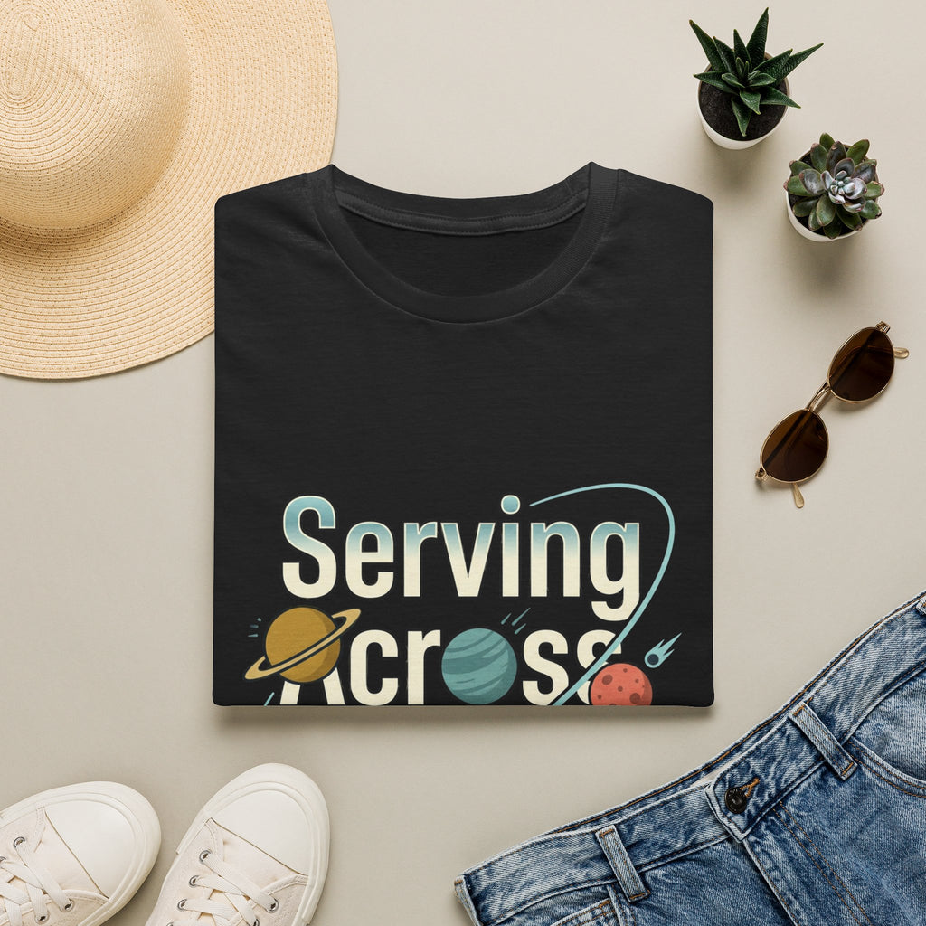 Serving Across the Galaxy Retro Space T-Shirt