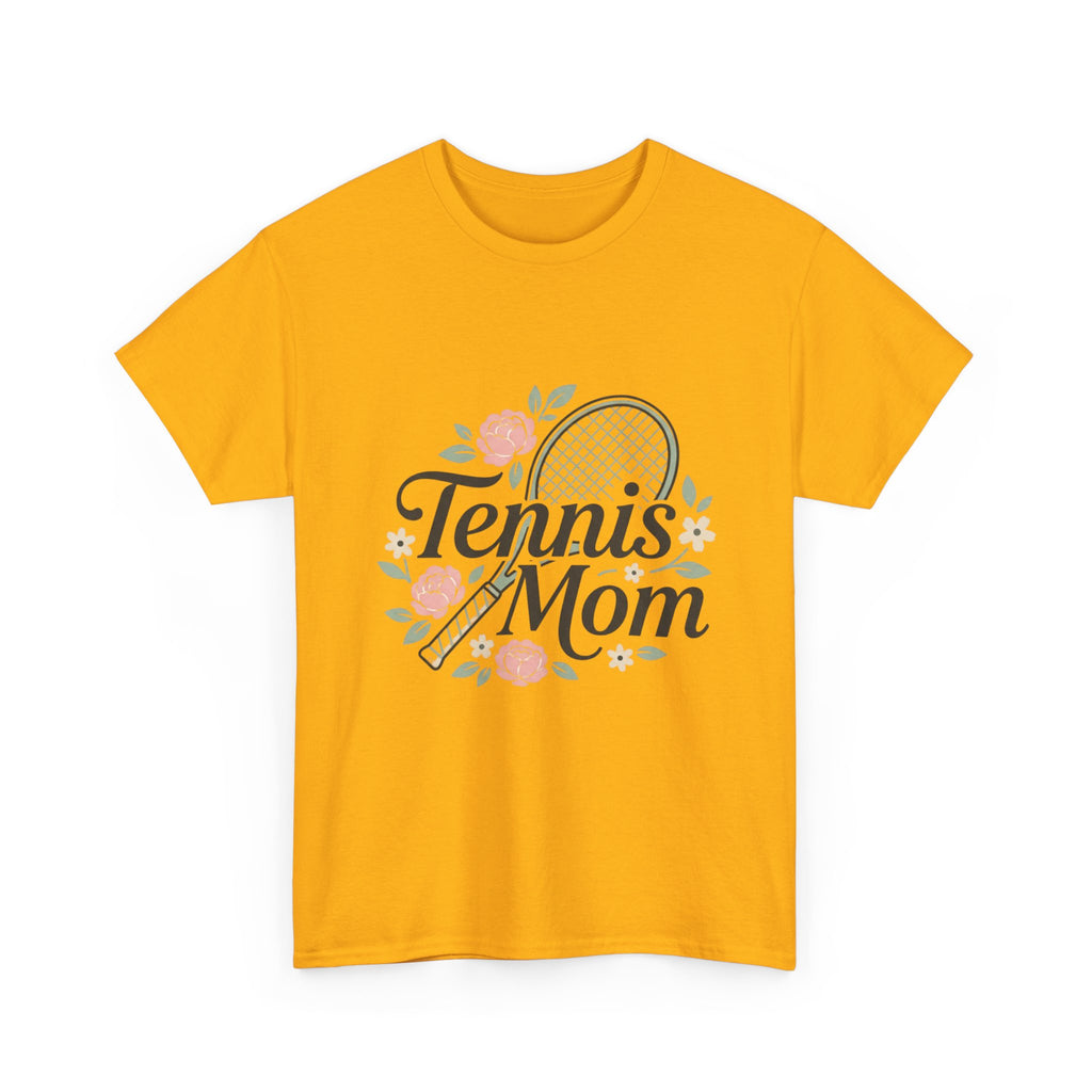 Tennis Mom T‑Shirt — Floral Tennis Racket Tee for Proud Sports Moms