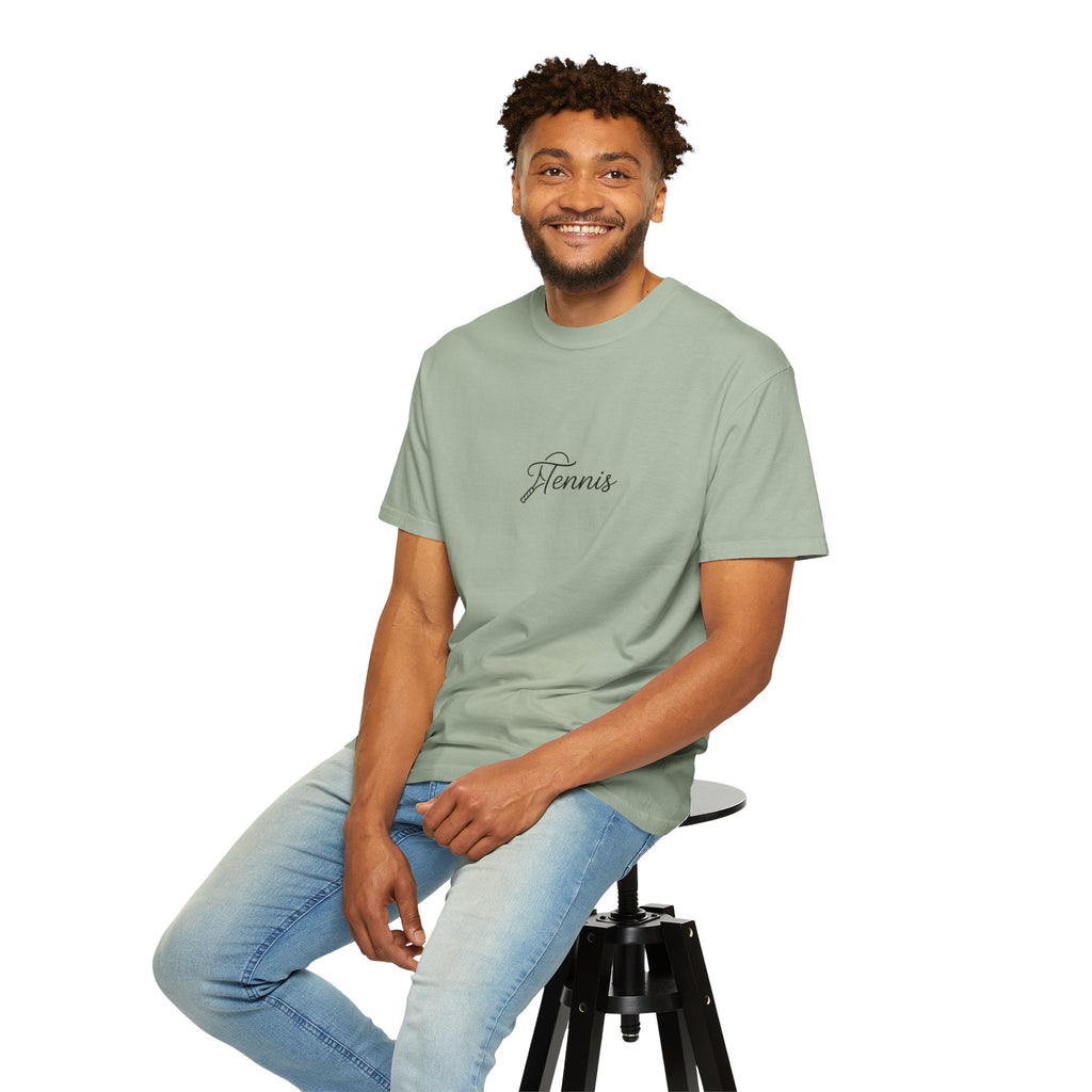 Tennis Script Tee — Minimalist Athletic Tennis T‑Shirt