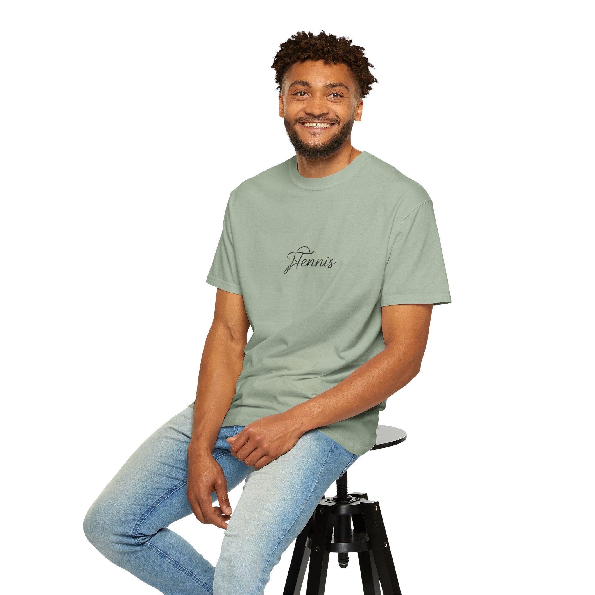 Tennis Script Tee — Minimalist Athletic Tennis T‑Shirt