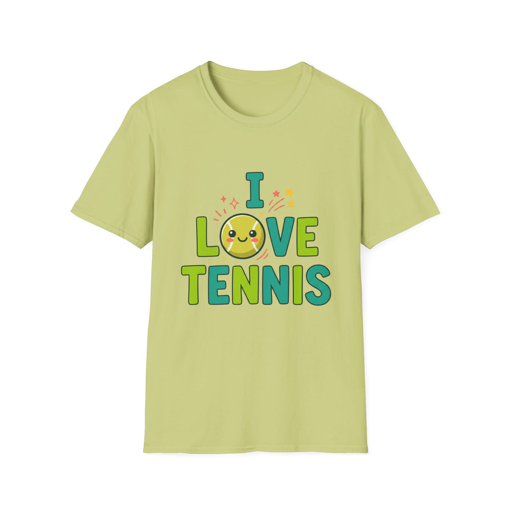 I Love Tennis T-Shirt — Cute Smiley Tennis Ball Tee for Players & Fans