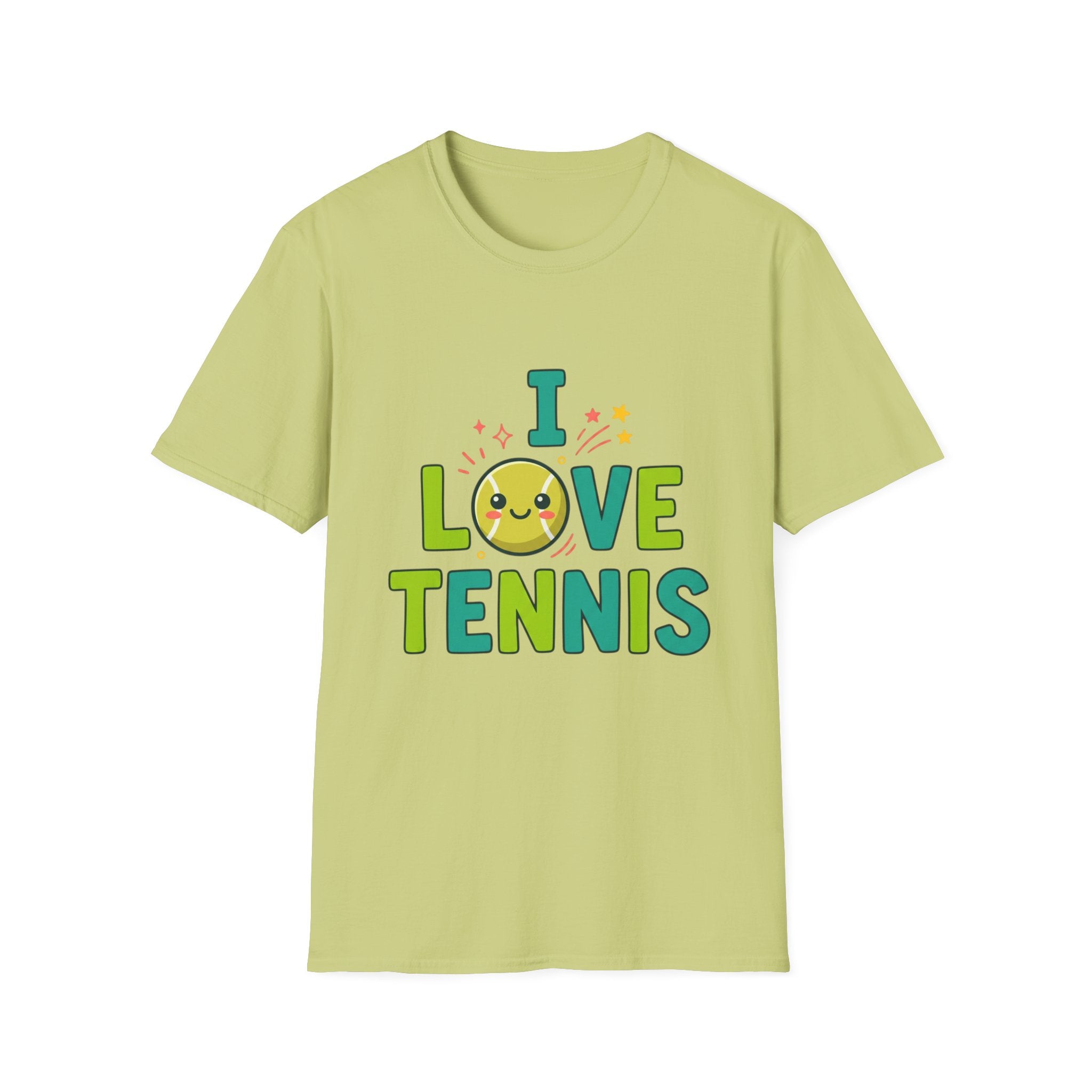 I Love Tennis T-Shirt — Cute Smiley Tennis Ball Tee for Players & Fans