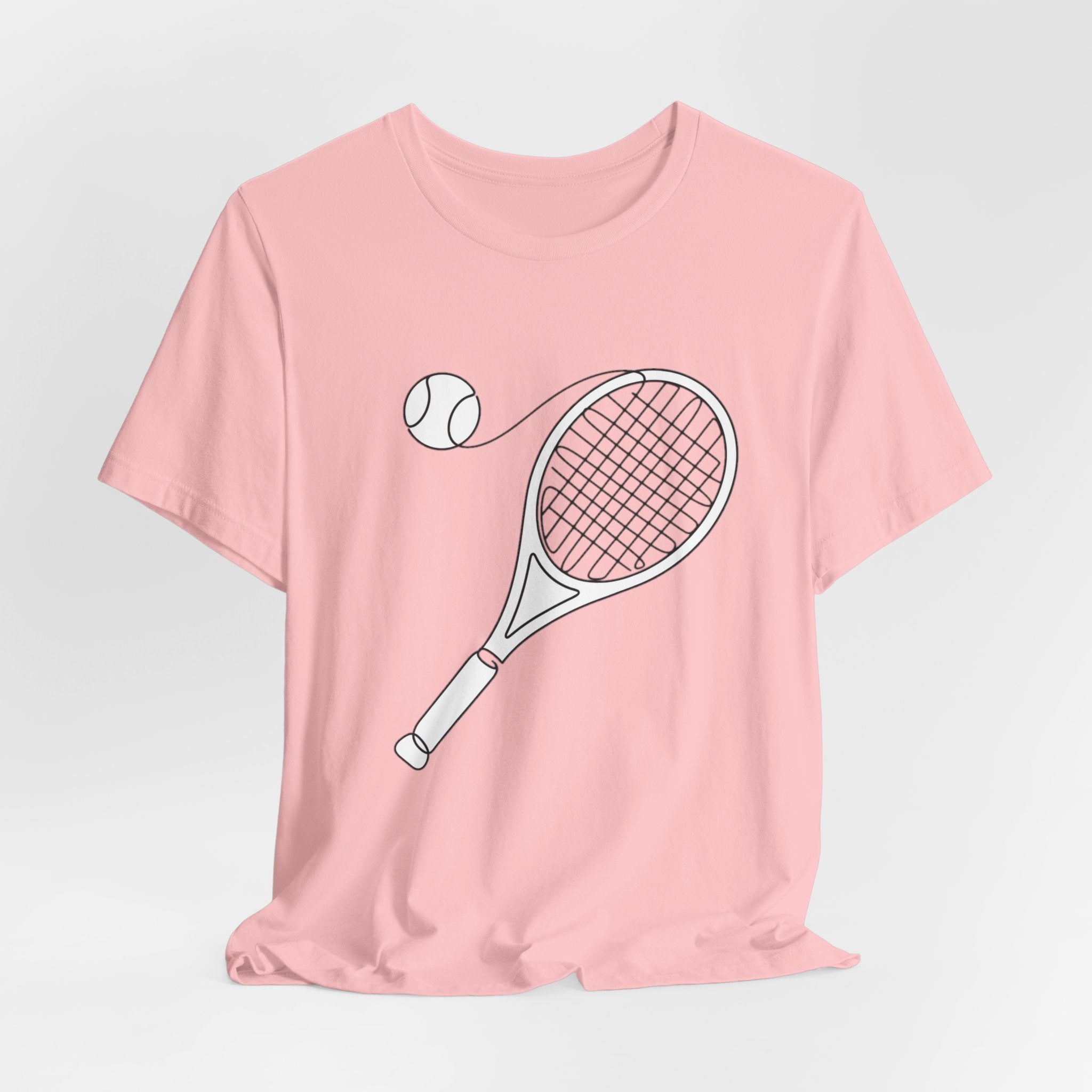 Tennis Racket & Ball Graphic Tee – Minimal Sports T‑Shirt for Players & Fans