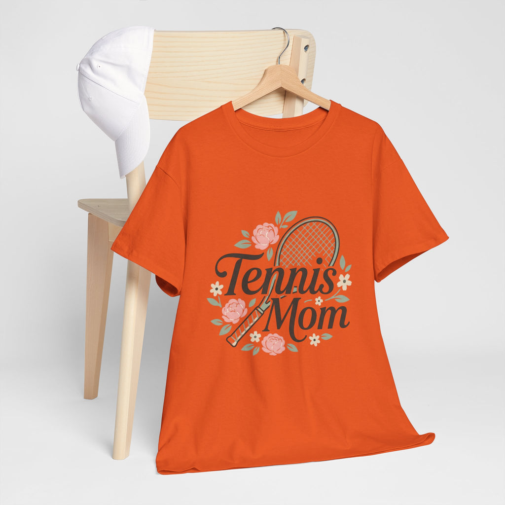 Tennis Mom T‑Shirt — Floral Tennis Racket Tee for Proud Sports Moms