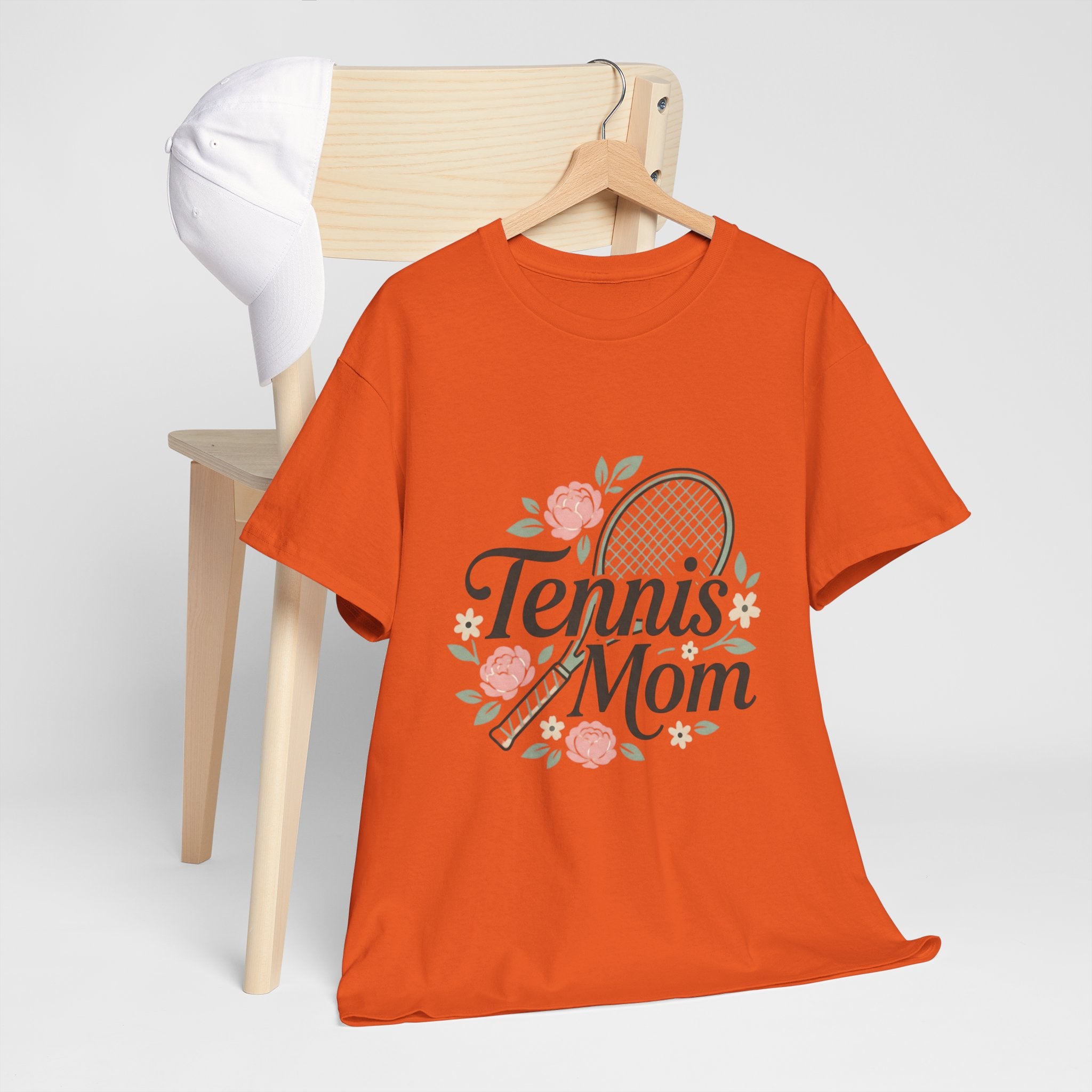 Tennis Mom T‑Shirt — Floral Tennis Racket Tee for Proud Sports Moms