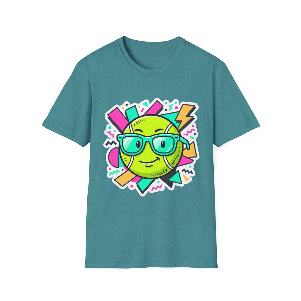 Retro Smiley Sunglasses T-Shirt — Neon Pop Graphic Tee
