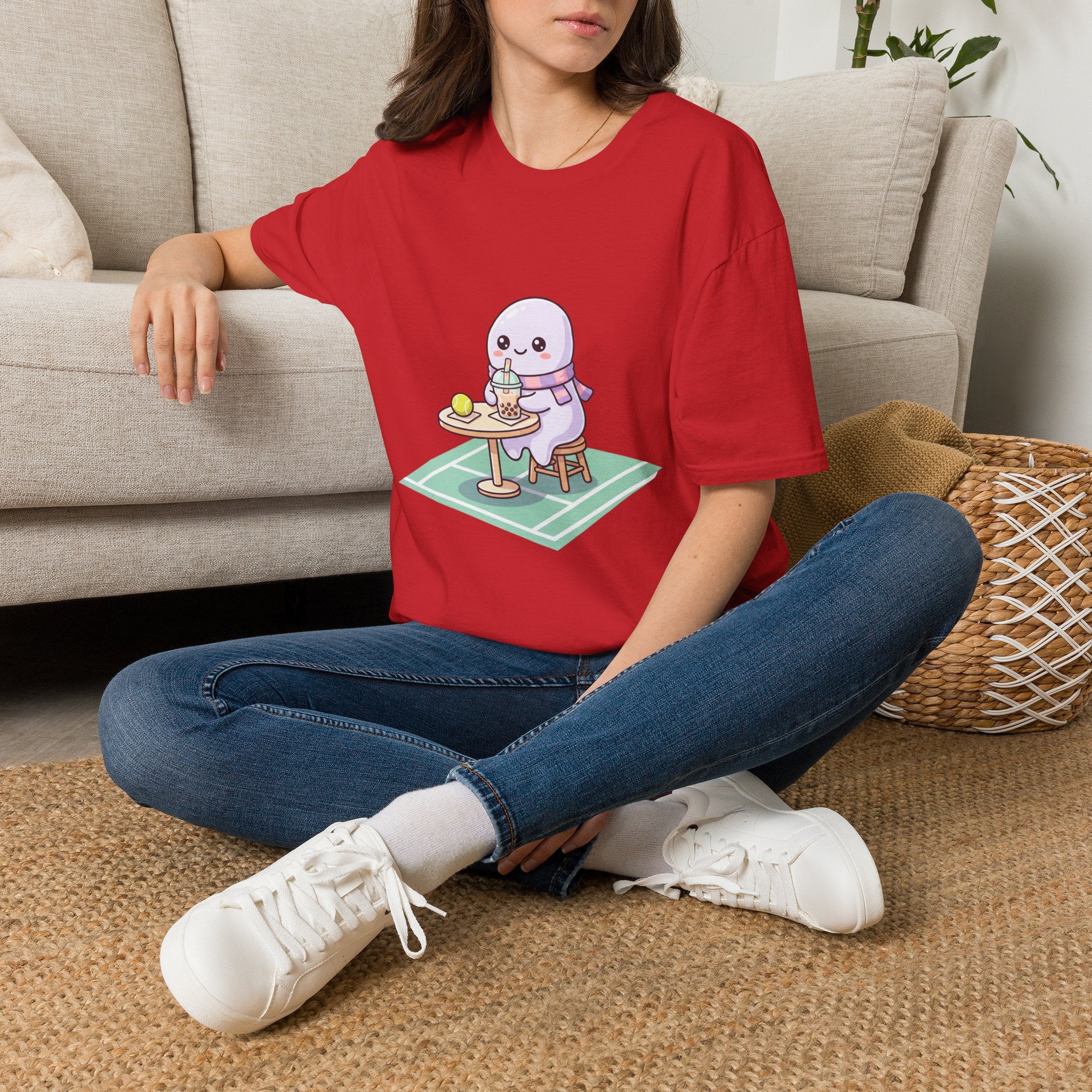 Cute Seal Cafe T-Shirt — Kawaii Sea Otter Drinking Bubble Tea
