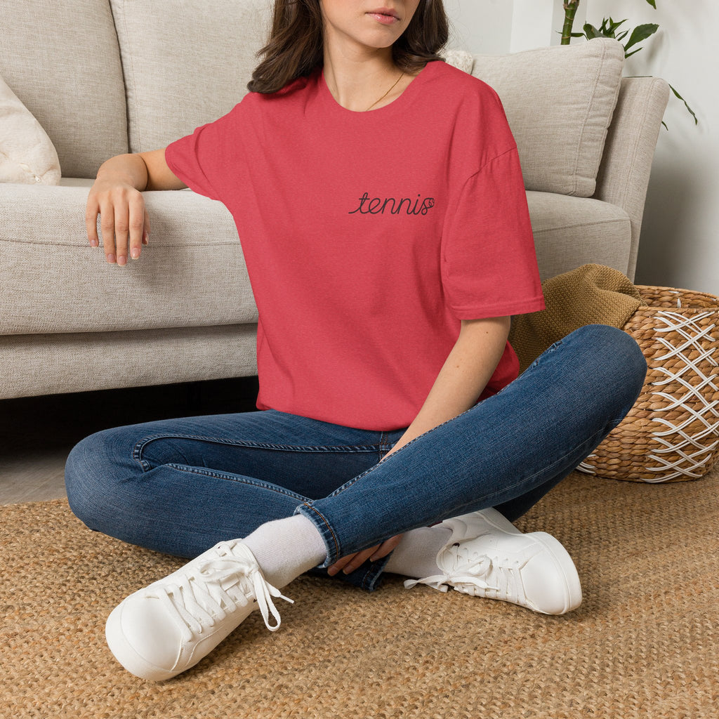 Tennis Script T-Shirt — Minimal Athletic Tee for Players & Fans