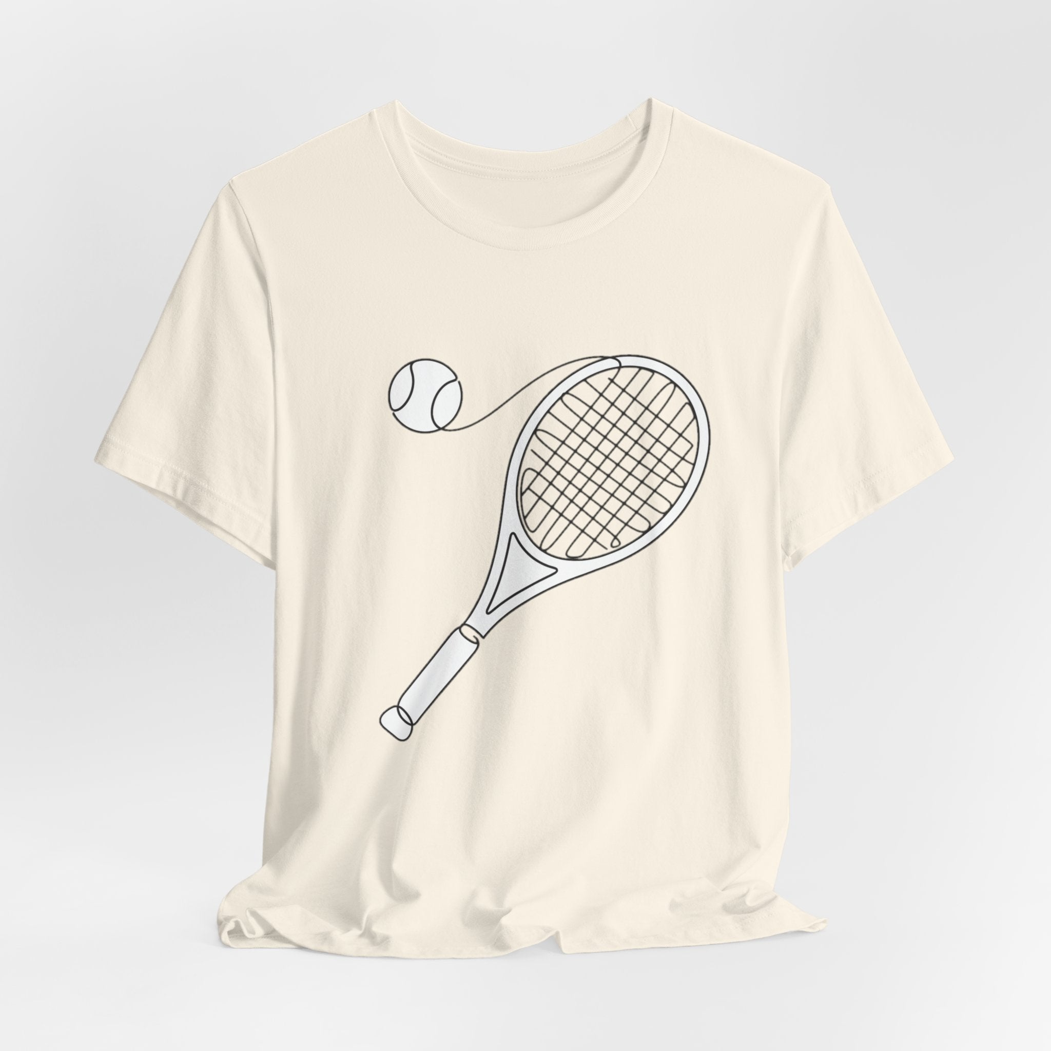 Tennis Racket & Ball Graphic Tee – Minimal Sports T‑Shirt for Players & Fans